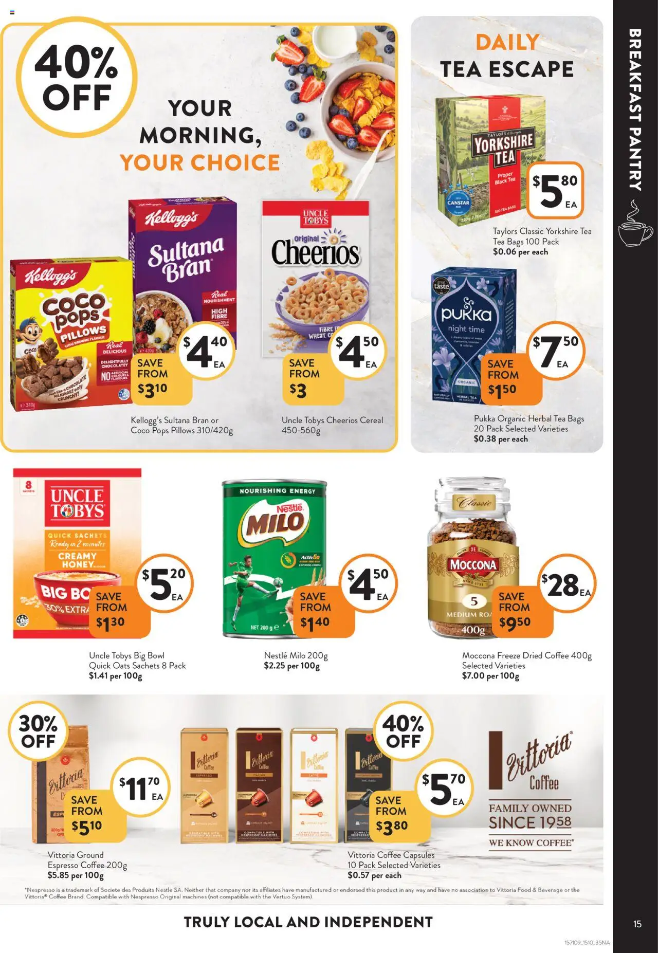 Foodworks catalogue - valid from 15.10.2025 | Page: 15 | Products: Honey, Oats, Cereal, Moccona