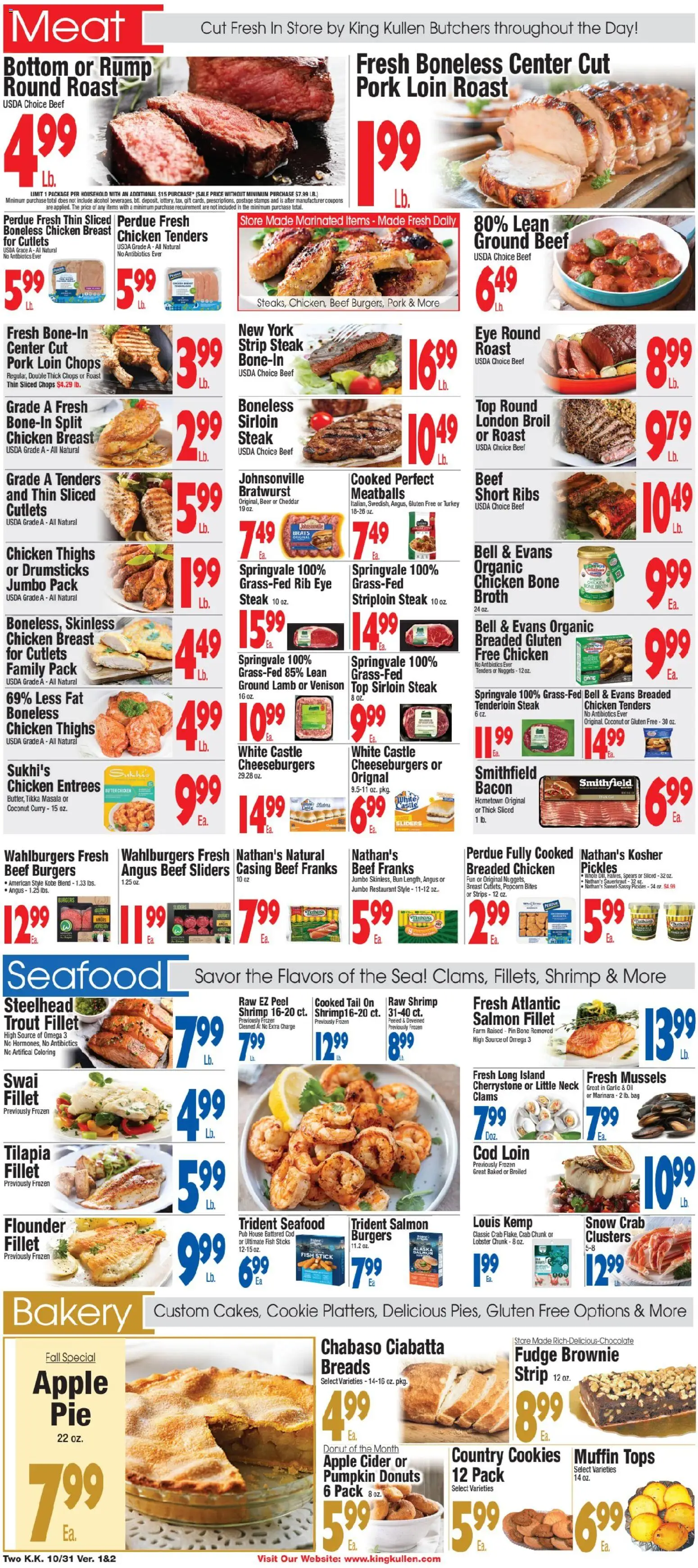 King Kullen Weekly Ad - valid from 30.10.2025 | Page: 2 | Products: Bakery, Beer, Pork, Bag