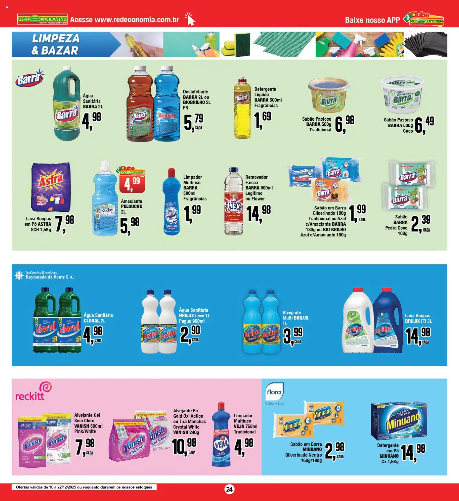 RedEconomia Folheto - válido de 16.12.2025 | Página: 24 | Produtos: Sabão, Vanish, Desinfetante, Água sanitária