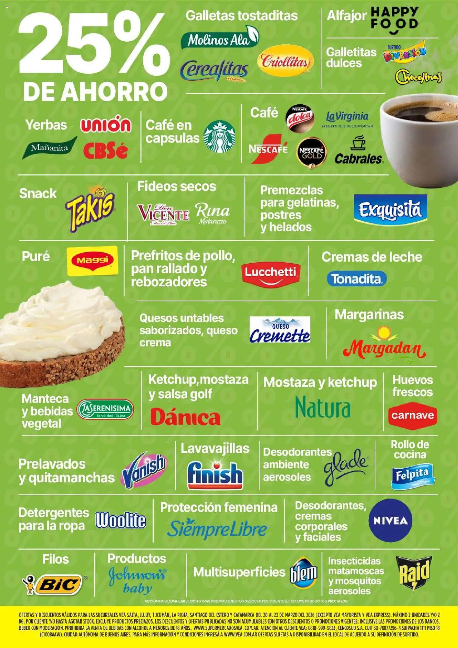 Vea - Oferta fin de semana │ válido desde el 20.03.2026 | Página: 4 | Productos: Galletitas, Mostaza, Crema, Galletas