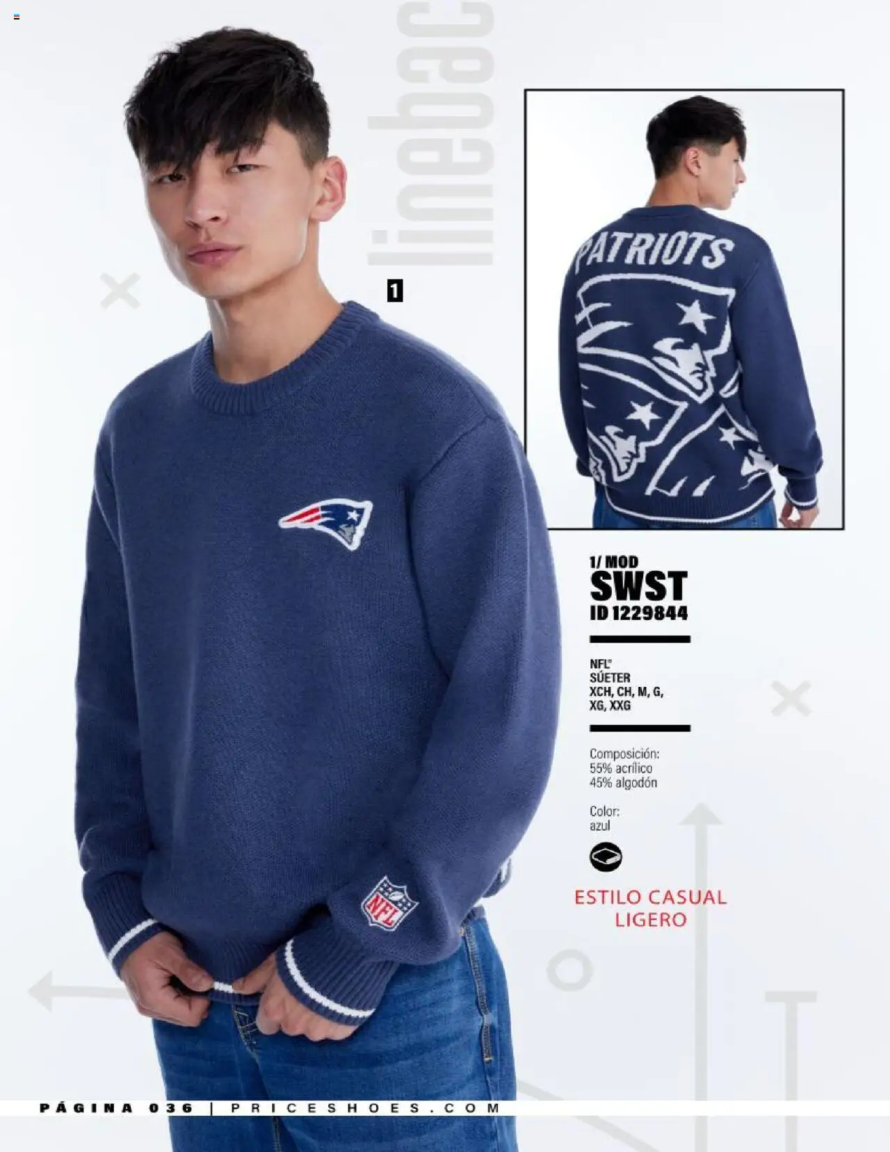 Nuevas ofertas de Price Shoes válidas en toda la República Mexicana desde el 15.10.2025. ¡Encuentra las mejores ofertas en Price Shoes - Catálogo NFL otoño / invierno 2025! | Página: 36 | Productos: Suéter, Algodón