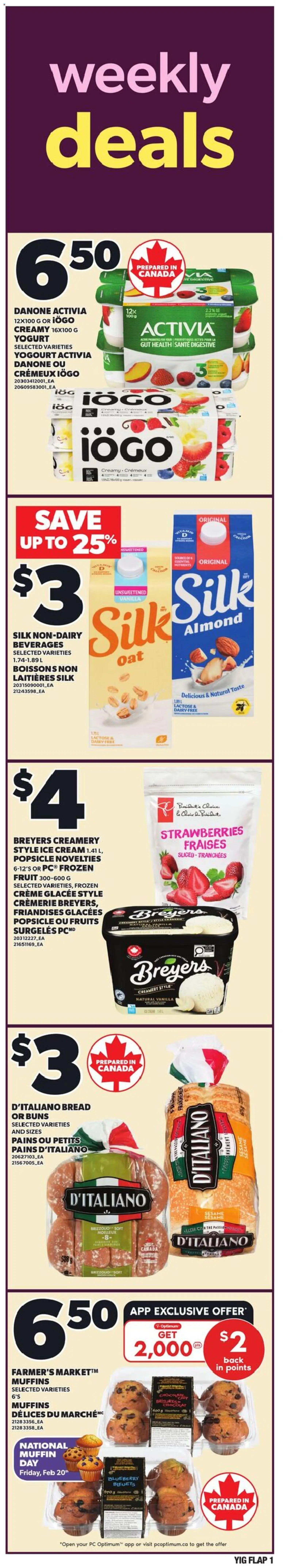 Independent Grocer flyer valid from 19.02.2026 | Page: 1 | Products: Cream, PC, Yogurt, Chocolate
