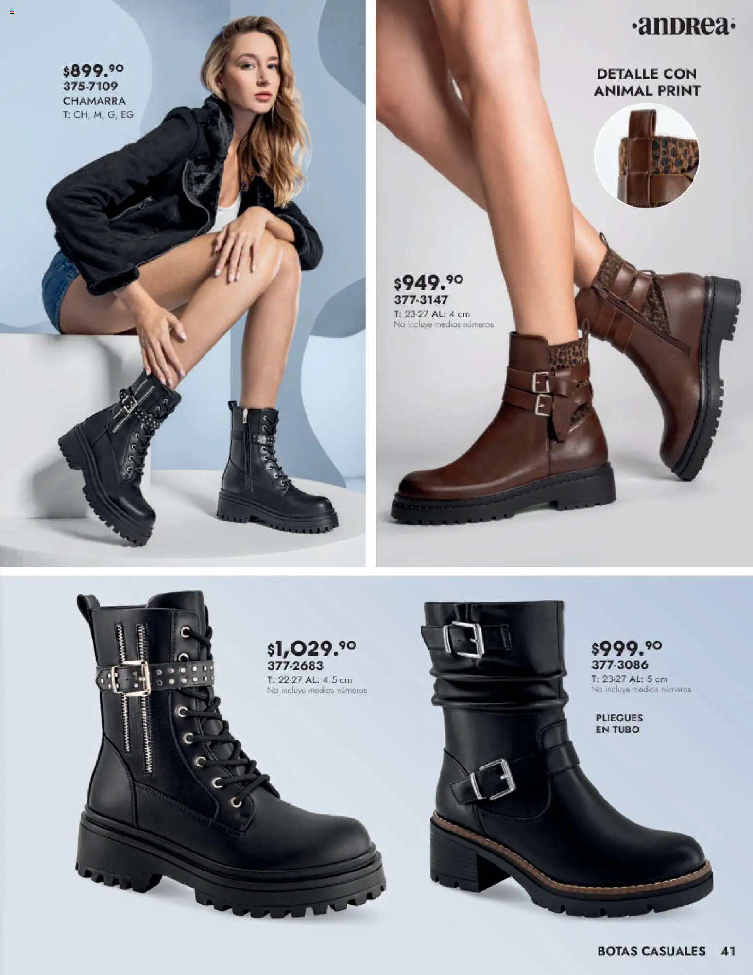 Nuevas ofertas de Andrea válidas en toda la República Mexicana desde el 24.08.2025. ¡Encuentra las mejores ofertas en Andrea - Catálogo Calzado Dama! | Página: 41 | Productos: Botas, Chamarra