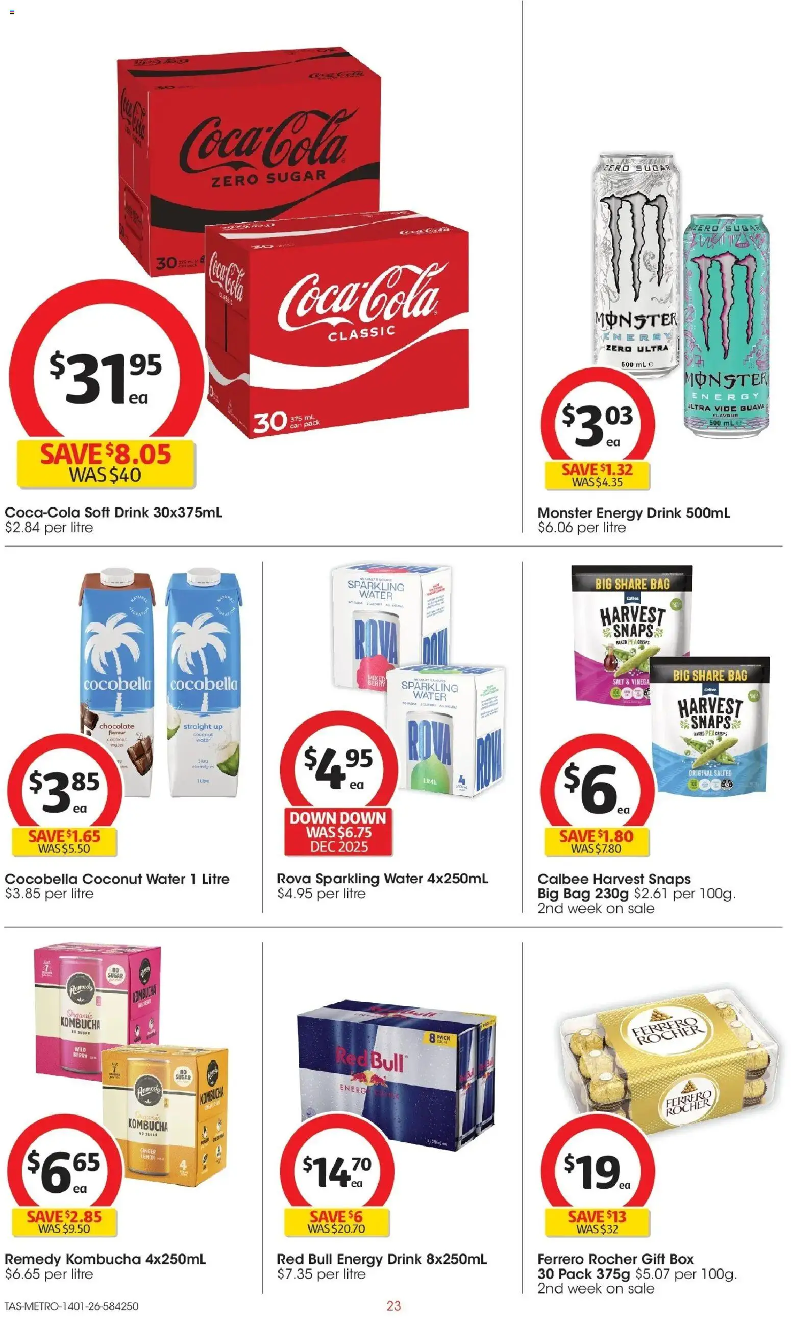 Coles catalogue - valid from 14.01.2026 | Page: 23 | Products: Box, Chocolate, Water, Sugar