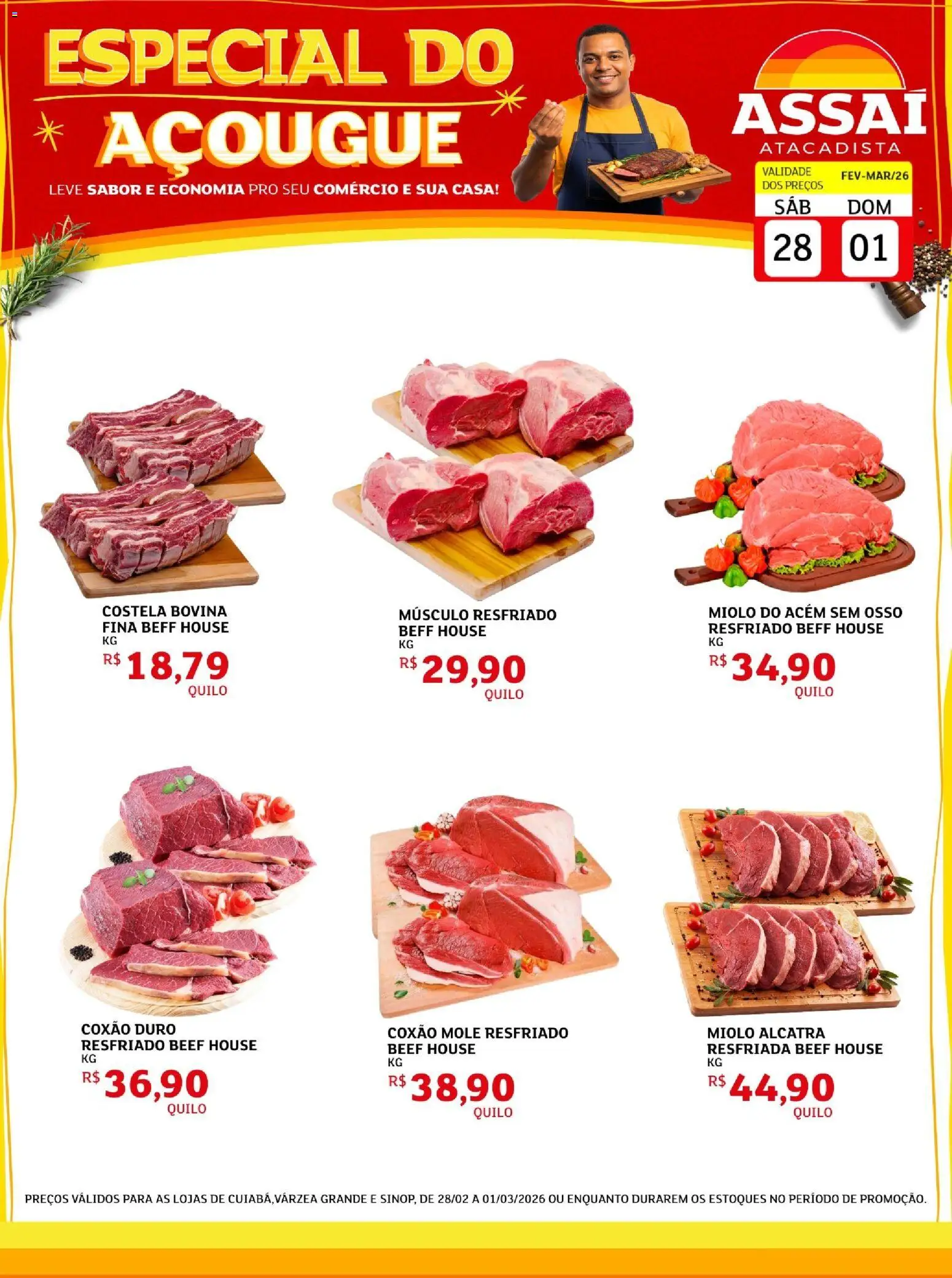Assaí Atacadista Folheto - válido de 28.02.2026 | Página: 1 | Produtos: Acém, Alcatra