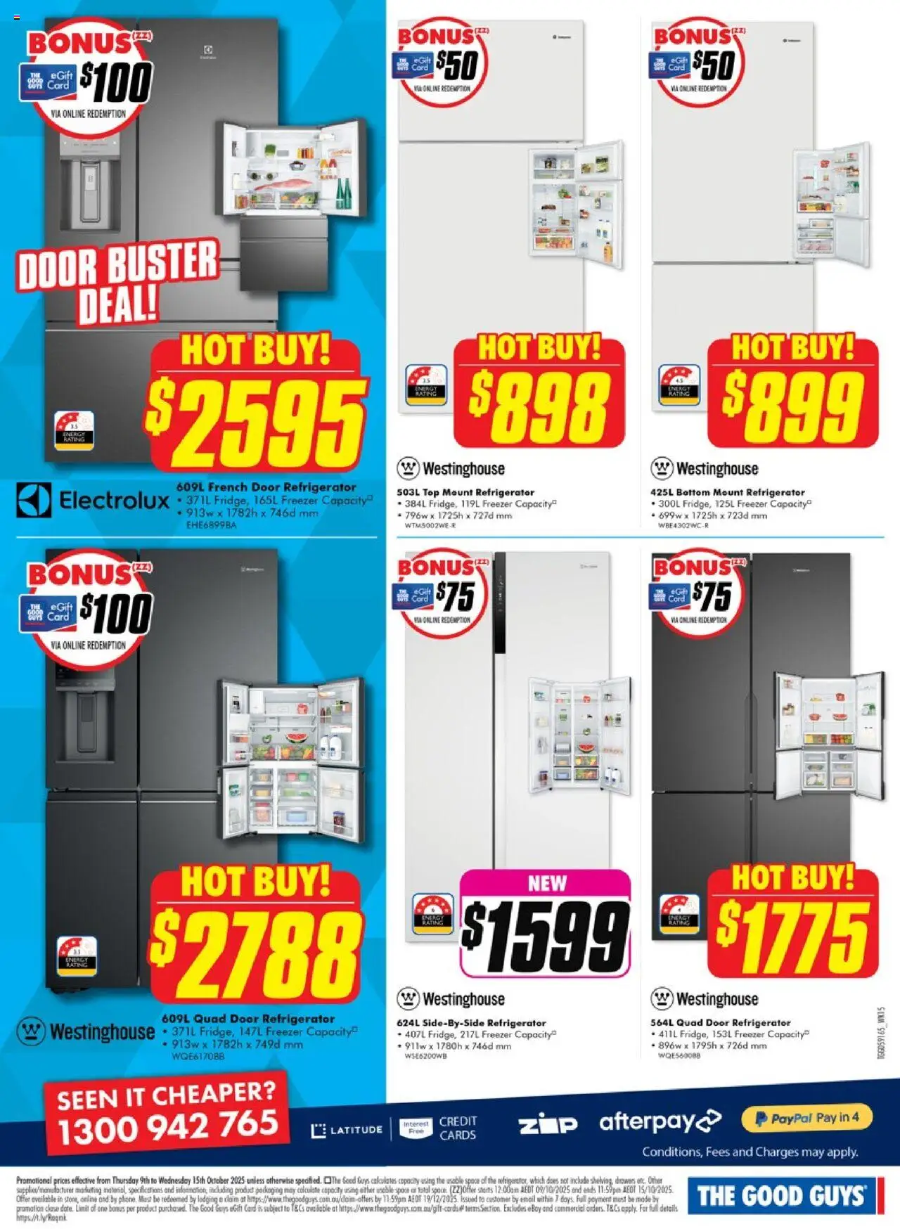 The Good Guys catalogue - valid from 08.10.2025 | Page: 5 | Products: Door, Spade, Freezer, Refrigerator