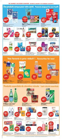 Preview of ESSENTIA Eau alcaline ionisée/Ionized Alkaline Water, PERRIER ou/or SAN PELLEGRINO eau pétillante/Sparkling Water (1 L), Eau alcaline ionisée/Ionized Alkaline Water, PERRIER ou/or SAN PELLEGRINO eau pétillante/Sparkling Water (1 L) from shop Pharmaprix valid from 03.01.2026 | Page: 14