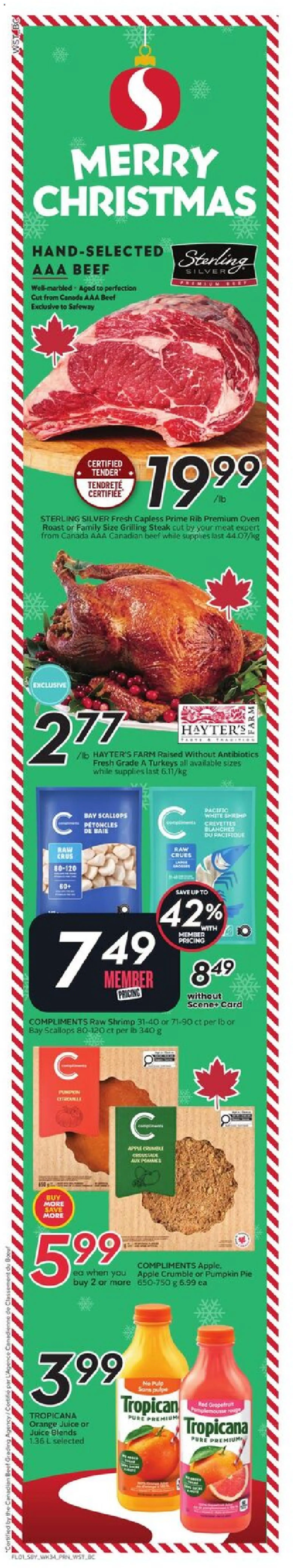 Safeway flyer valid from 18.12.2025 | Page: 2 | Products: Beef, Oven, Pumpkin, Juice