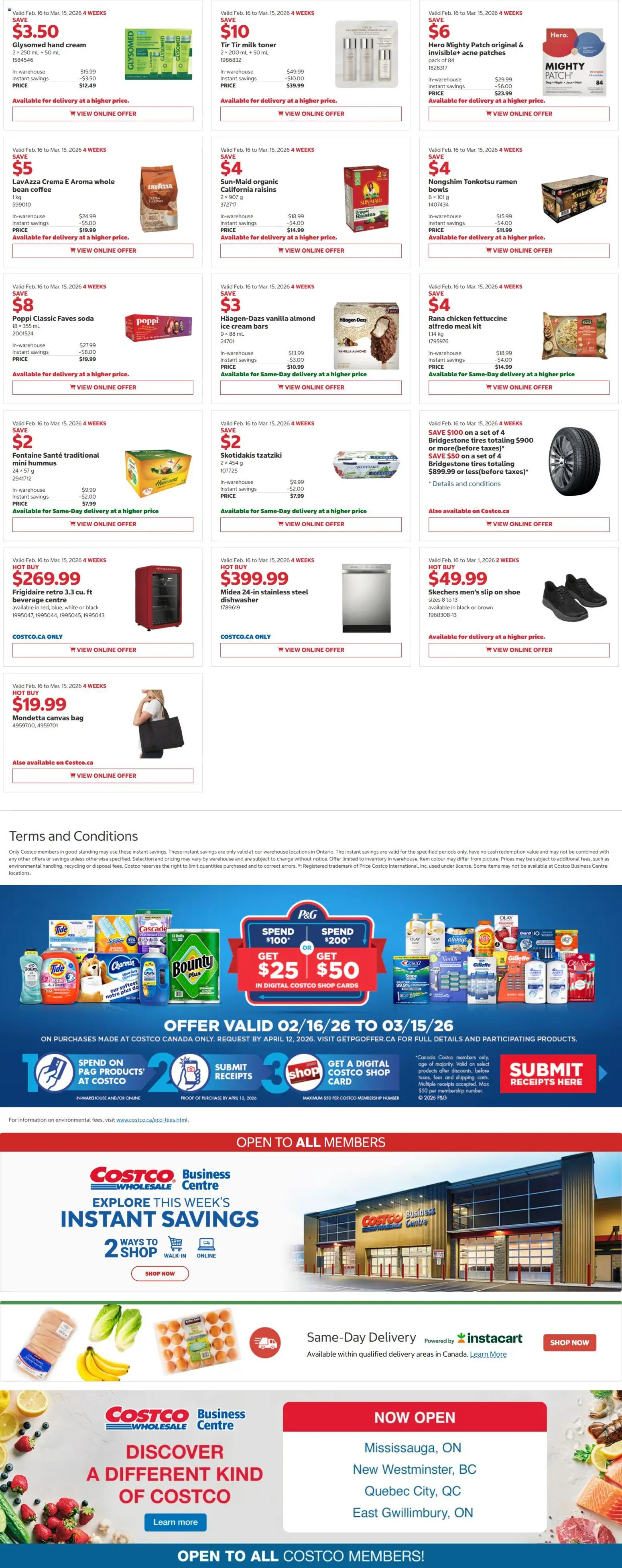 Costco flyer valid from 16.02.2026 | Page: 3 | Products: Cream, Bag, Toner, Coffee