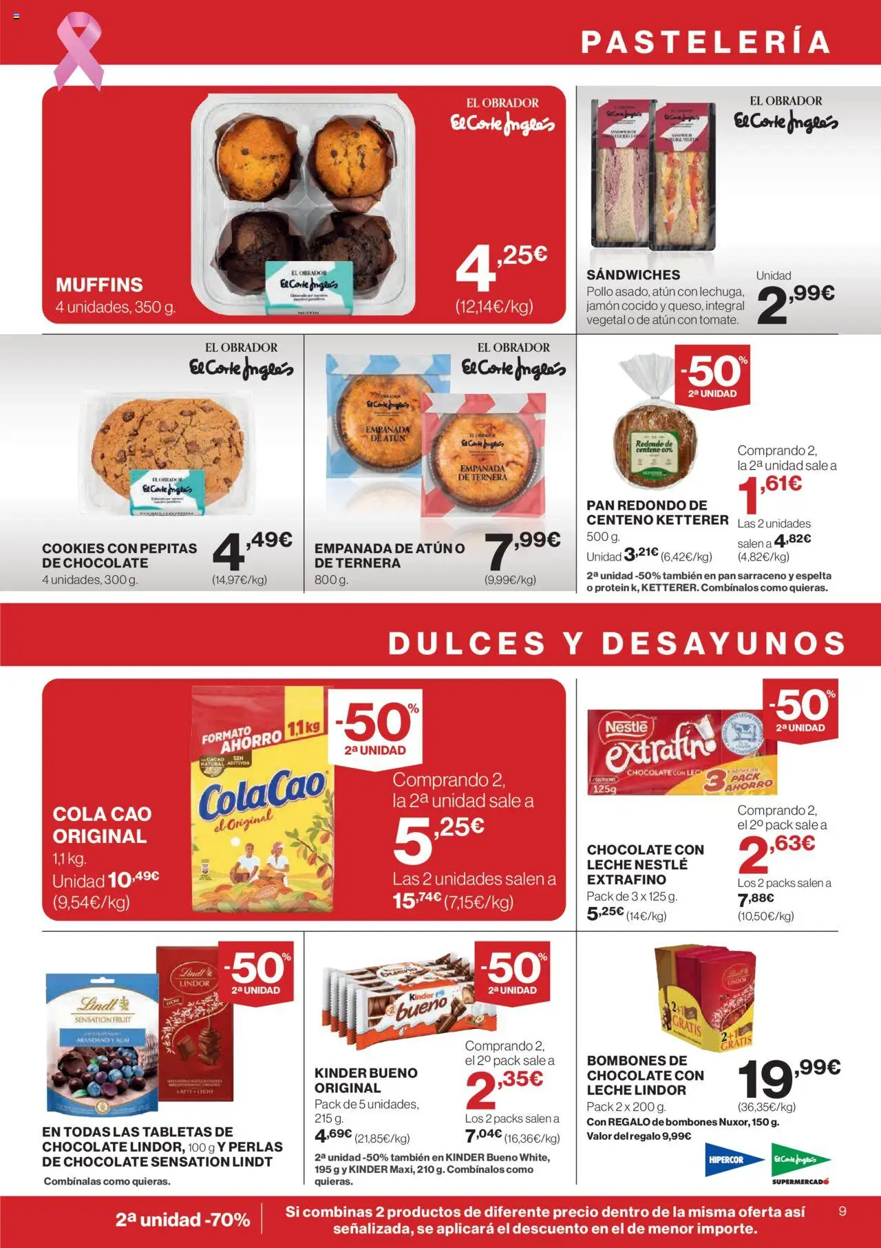 Nuevas ofertas de El Corte Inglés válidas en toda la República Mexicana desde el 09.10.2025. ¡Encuentra las mejores ofertas en El Corte - Catálogo Que necesitas hoy! | Página: 9 | Productos: Pollo, Leche, Chocolate, Dulces