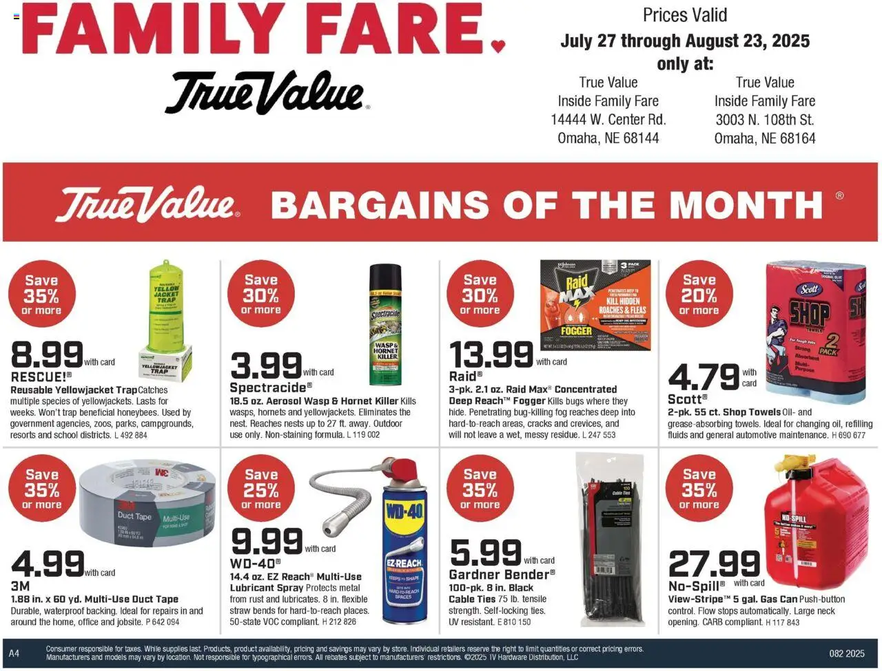 Family Fare Weekly Ad - NE - valid from 03.08.2025 | Page: 14 | Products: Oil, Jacket, Cable