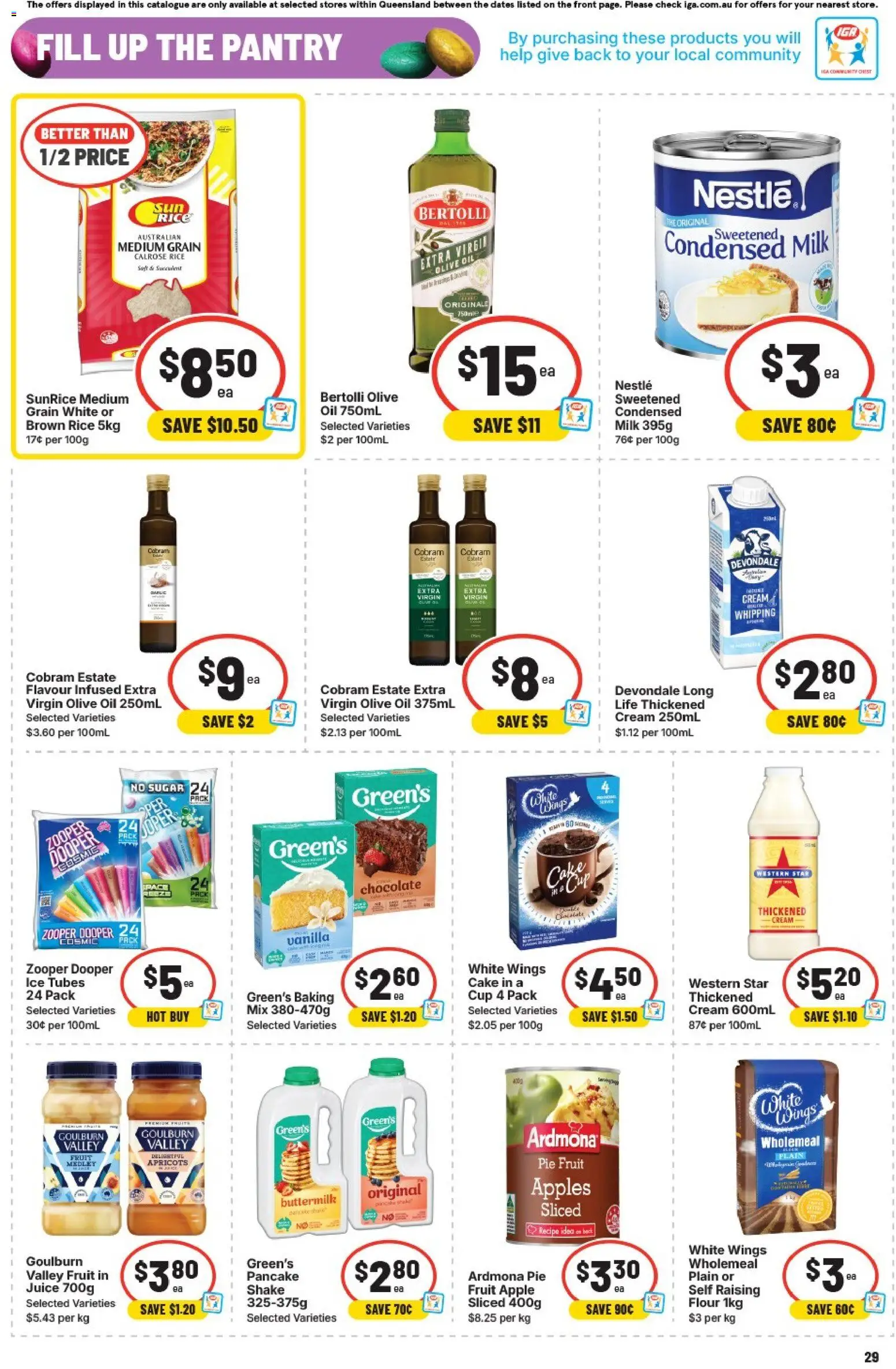 IGA catalogue - valid from 25.03.2026 | Page: 28 | Products: Apples, Olive oil, Cream, Greens
