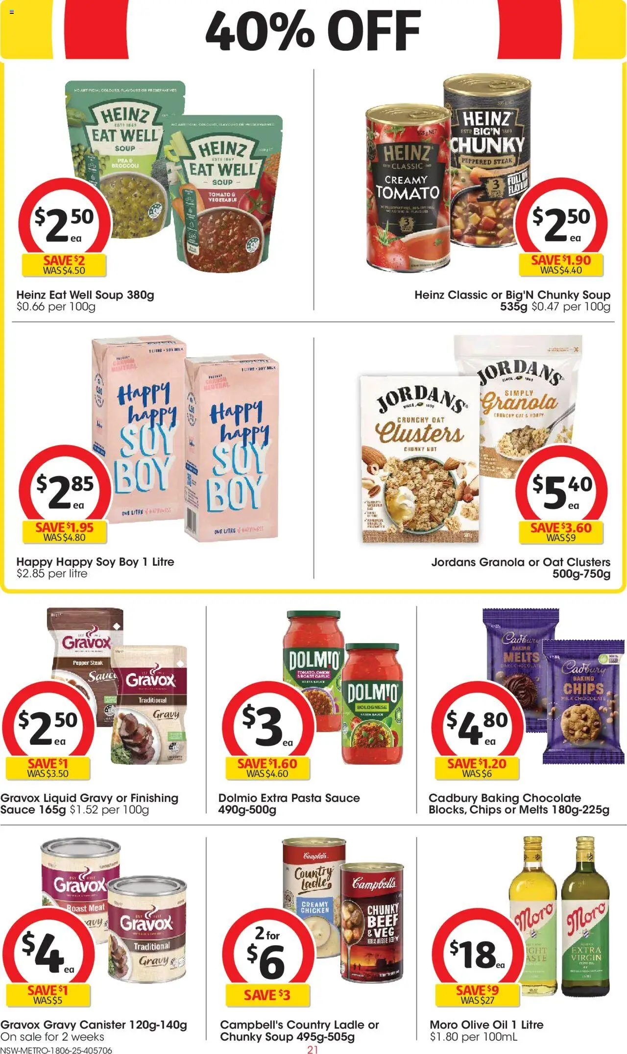 Coles catalogue - valid from 18.06.2025 | Page: 21 | Products: Milk, Meat, Pasta, Olive oil