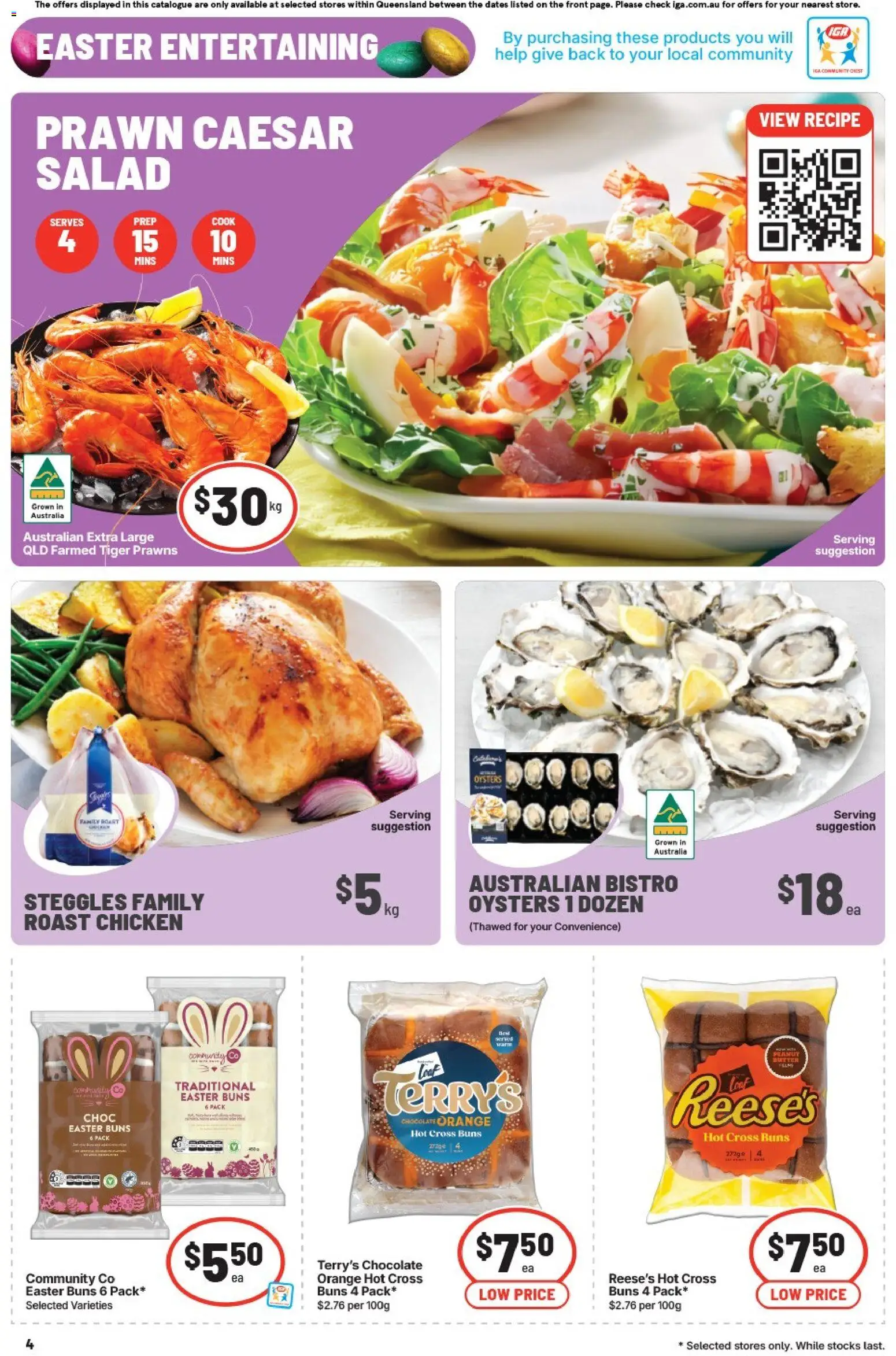 IGA catalogue - valid from 01.04.2026 | Page: 7 | Products: Chocolate, Oysters, Prawns, Salad