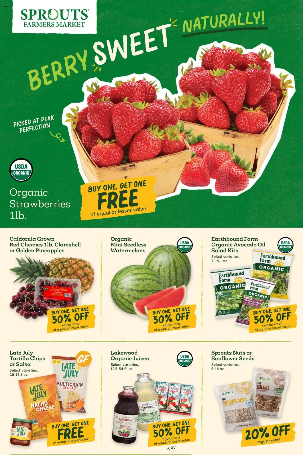 Sprouts Weekly Ad - valid from 04.06.2025 | Page: 1 | Products: Strawberries, Salad, Salt, Beet