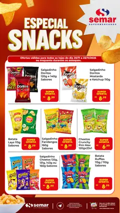 Semar Supermercado - Ofertas Especial Snacks - Pré-Visualização do folheto da loja Semar Supermercado, válido de 20.11.2025