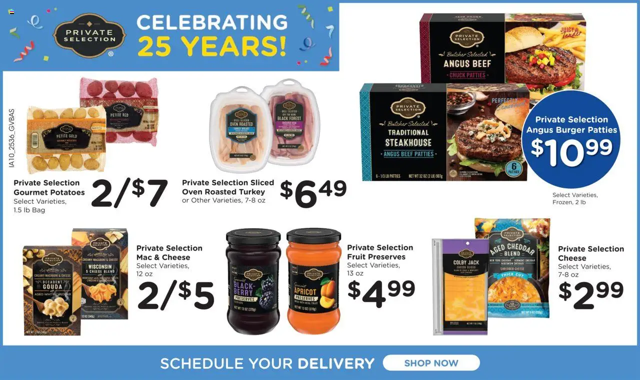Kroger Ad - valid from 08.10.2025 | Page: 5 | Products: Beef, Potatoes, Bag, Oven
