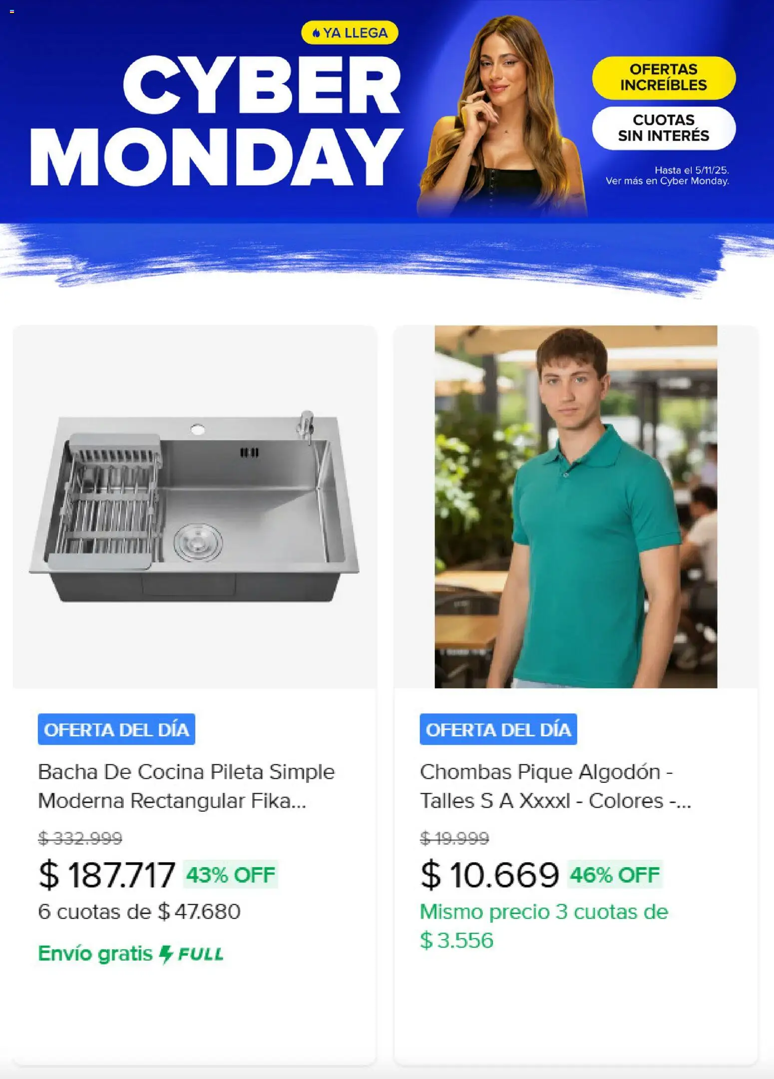 Mercado Libre catálogo - Cyber monday  │ válido desde el 27.10.2025 | Página: 7 | Productos: Algodón, Cocina, Bacha, Pileta