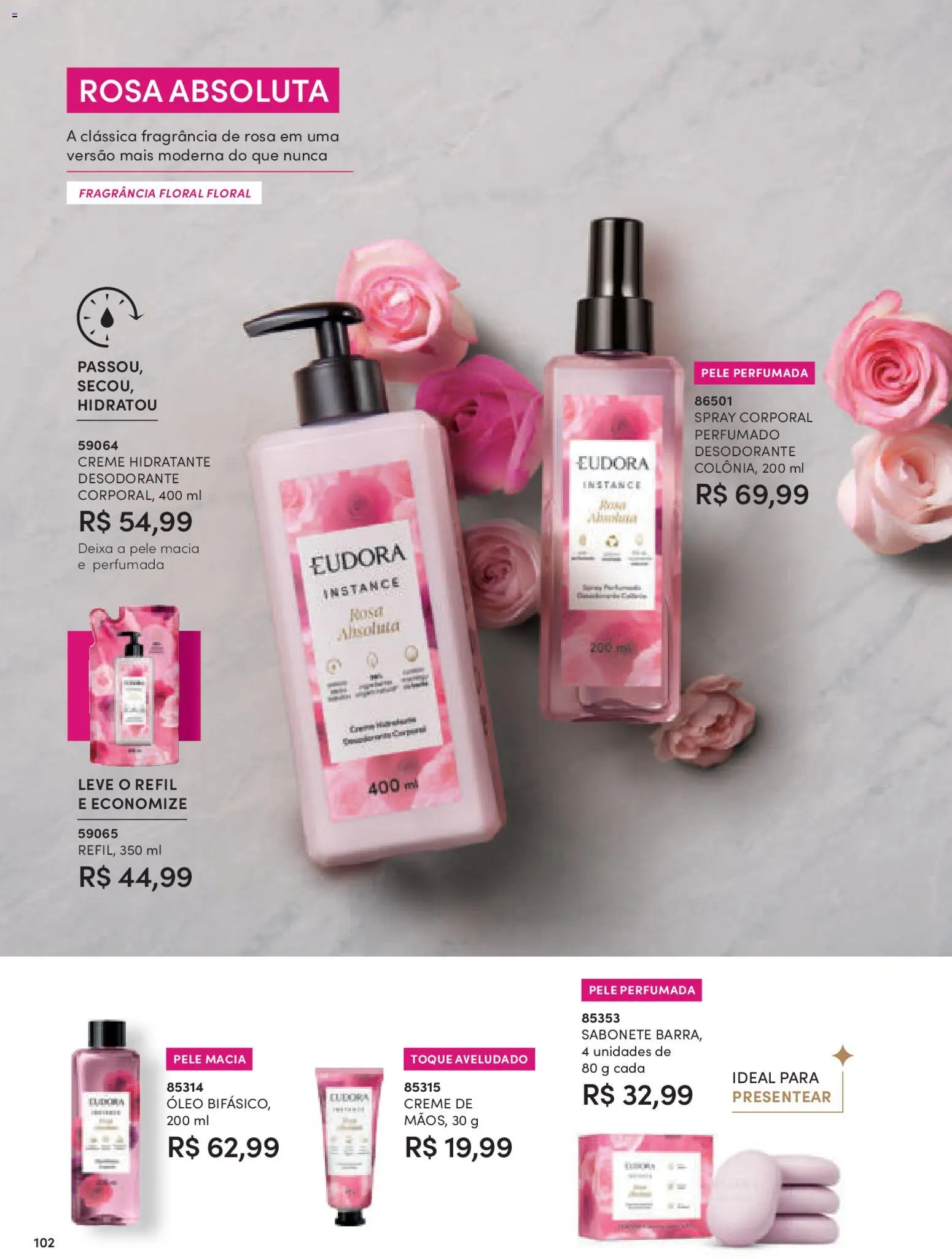 Eudora Folheto - válido de 10.11.2025 | Página: 102 | Produtos: Fragrância, Óleo, Creme, Sabonete