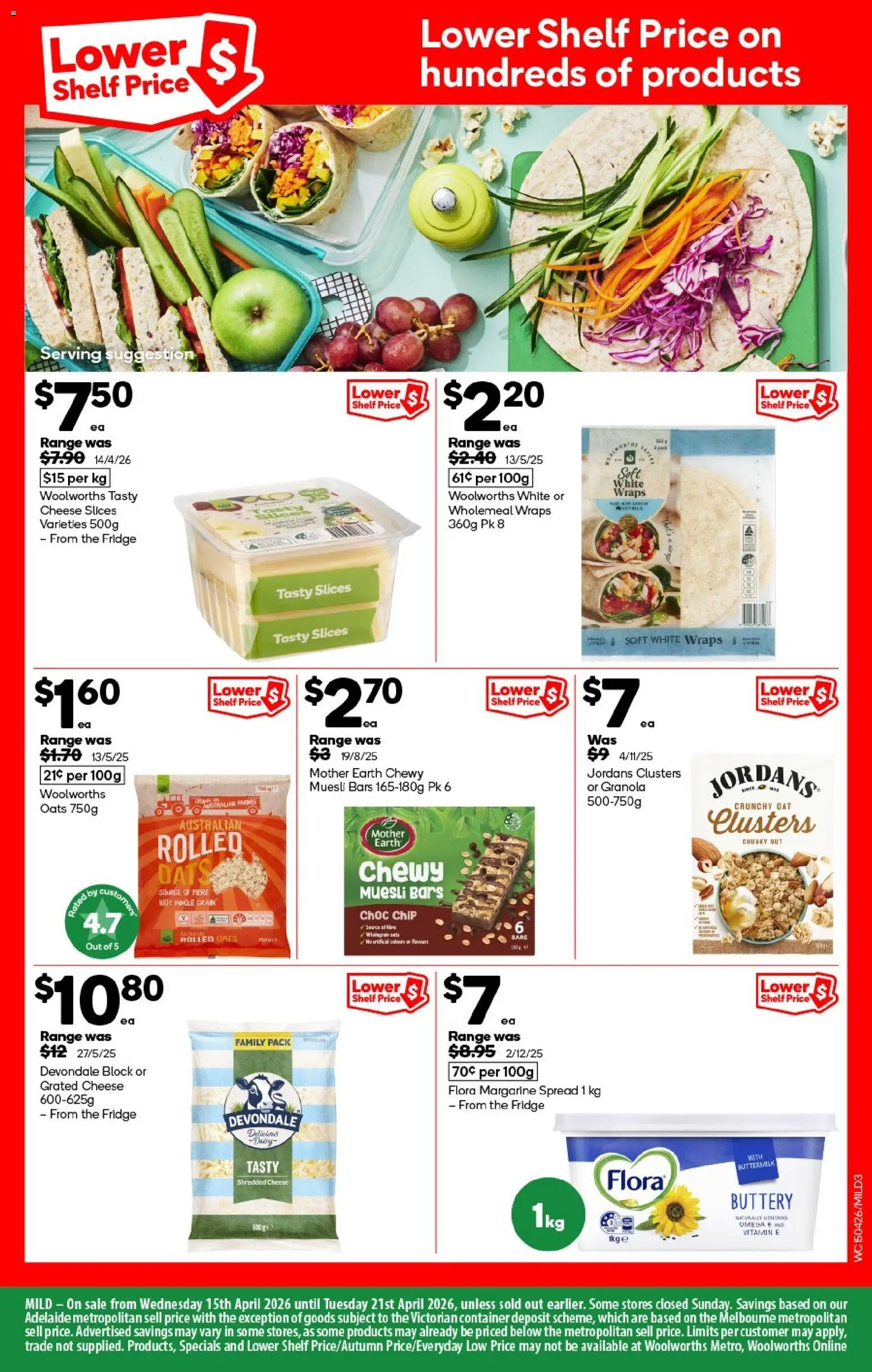 Woolworths catalogue - valid from 15.04.2026 | Page: 3 | Products: Shelf, Cheese, Granola, Oats