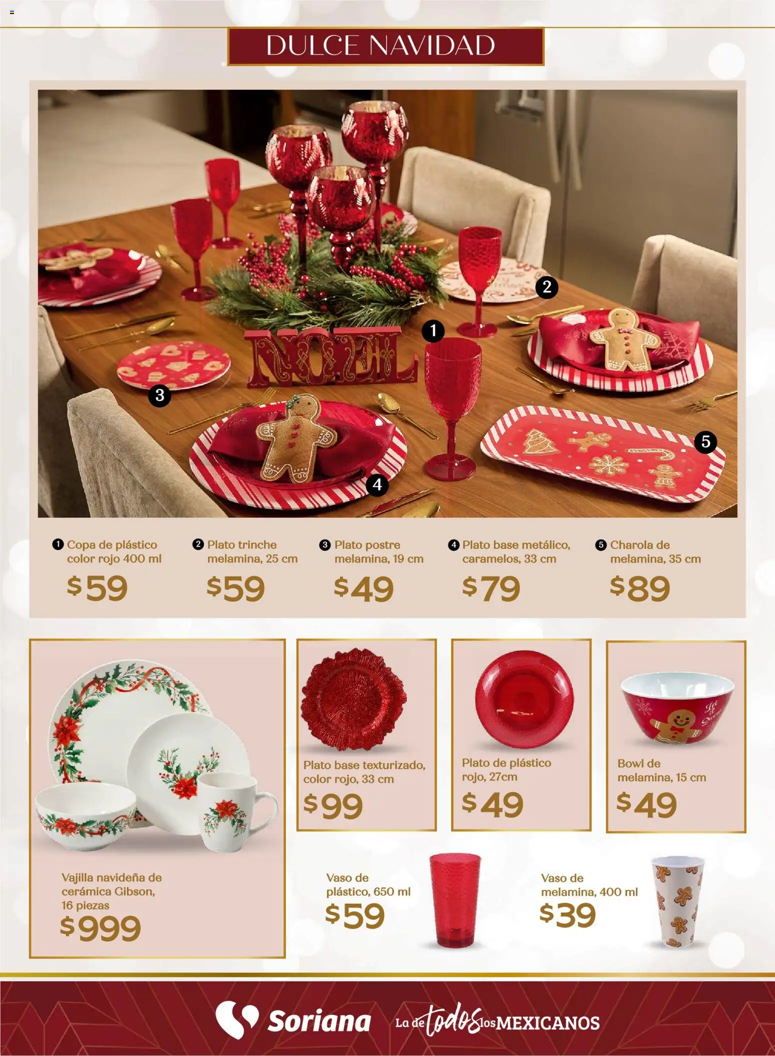 Nuevas ofertas de Soriana válidas en toda la República Mexicana desde el 25.09.2025. ¡Encuentra las mejores ofertas en Soriana - Decoración Navideña Súper Nacional! | Página: 7 | Productos: Bowl