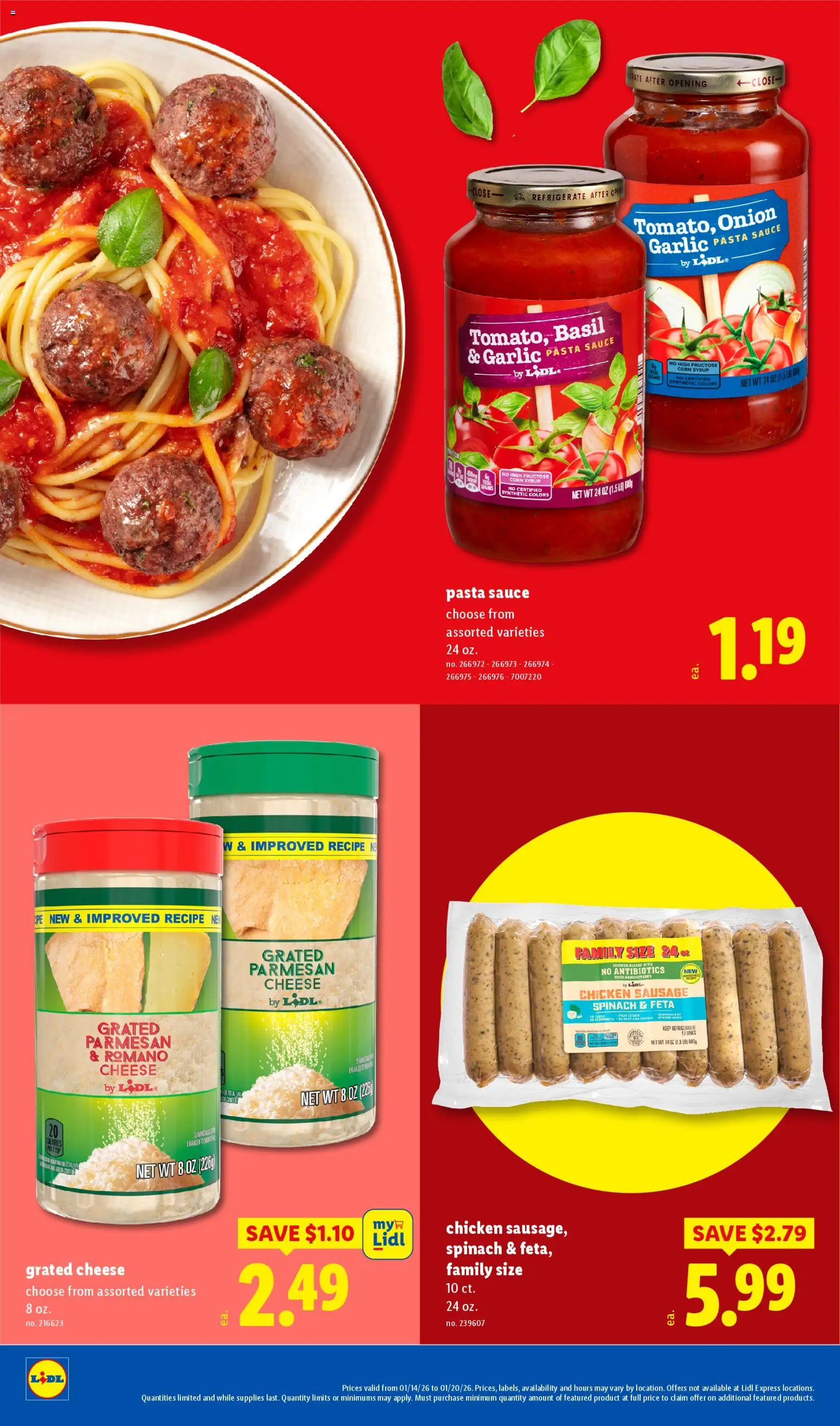 Lidl Weekly Ad - valid from 14.01.2026 | Page: 18 | Products: Corn, Spinach, Cheese, Sauce