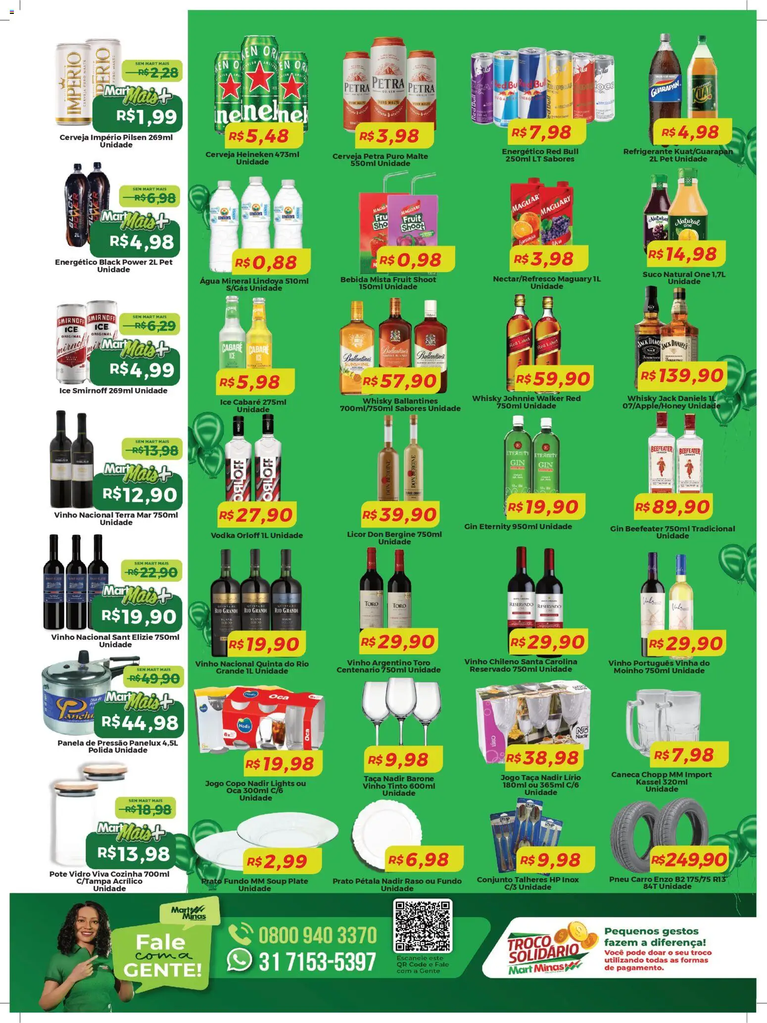 Mart Minas Folheto - válido de 31.03.2026 | Página: 3 | Produtos: Pneu, Caneca, Cerveja, Cerveja Heineken