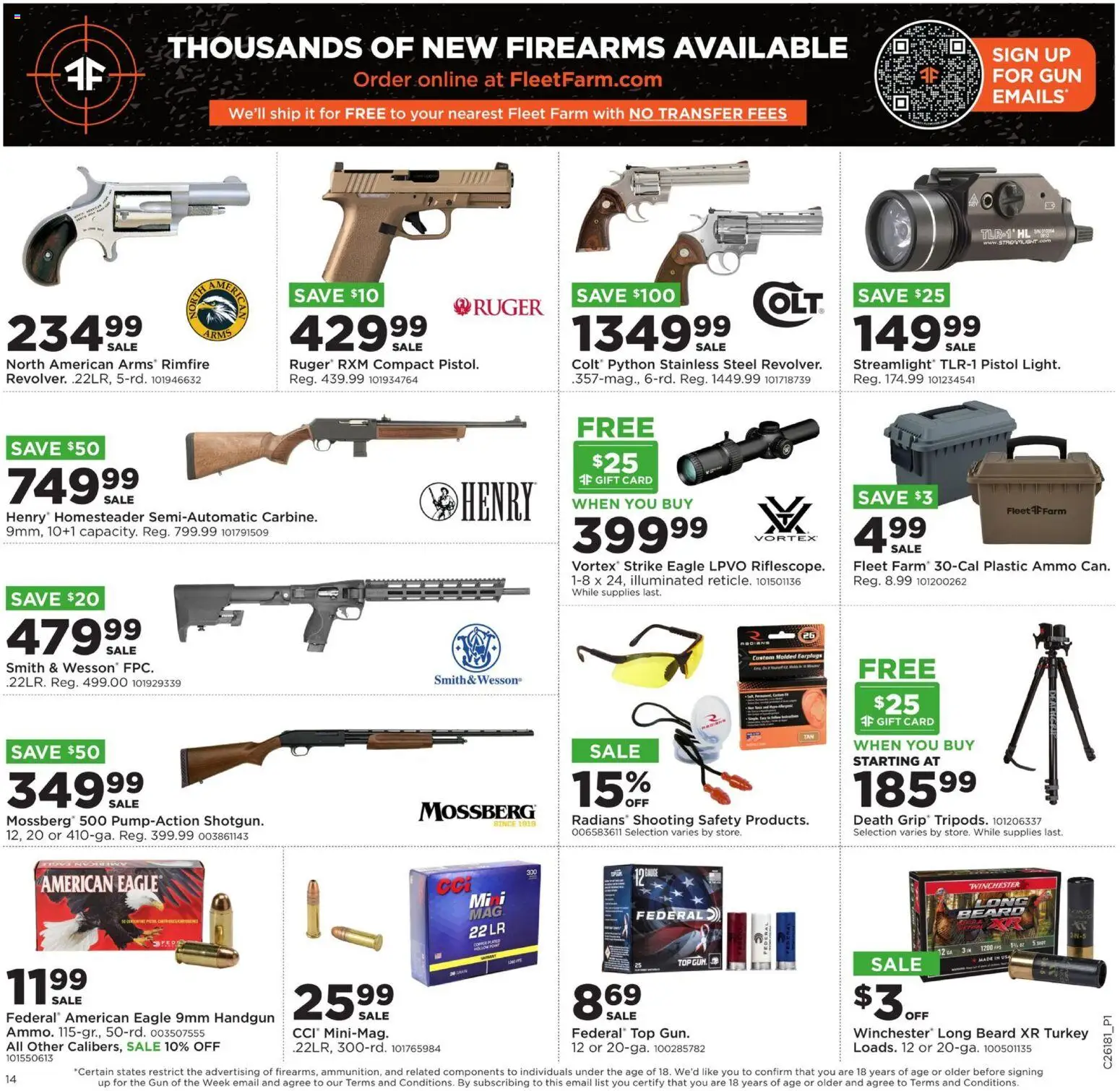 Mills Fleet Farm Weekly Ad - valid from 27.04.2026 | Page: 20 | Products: Gun, Ammo, Handgun, Rimfire