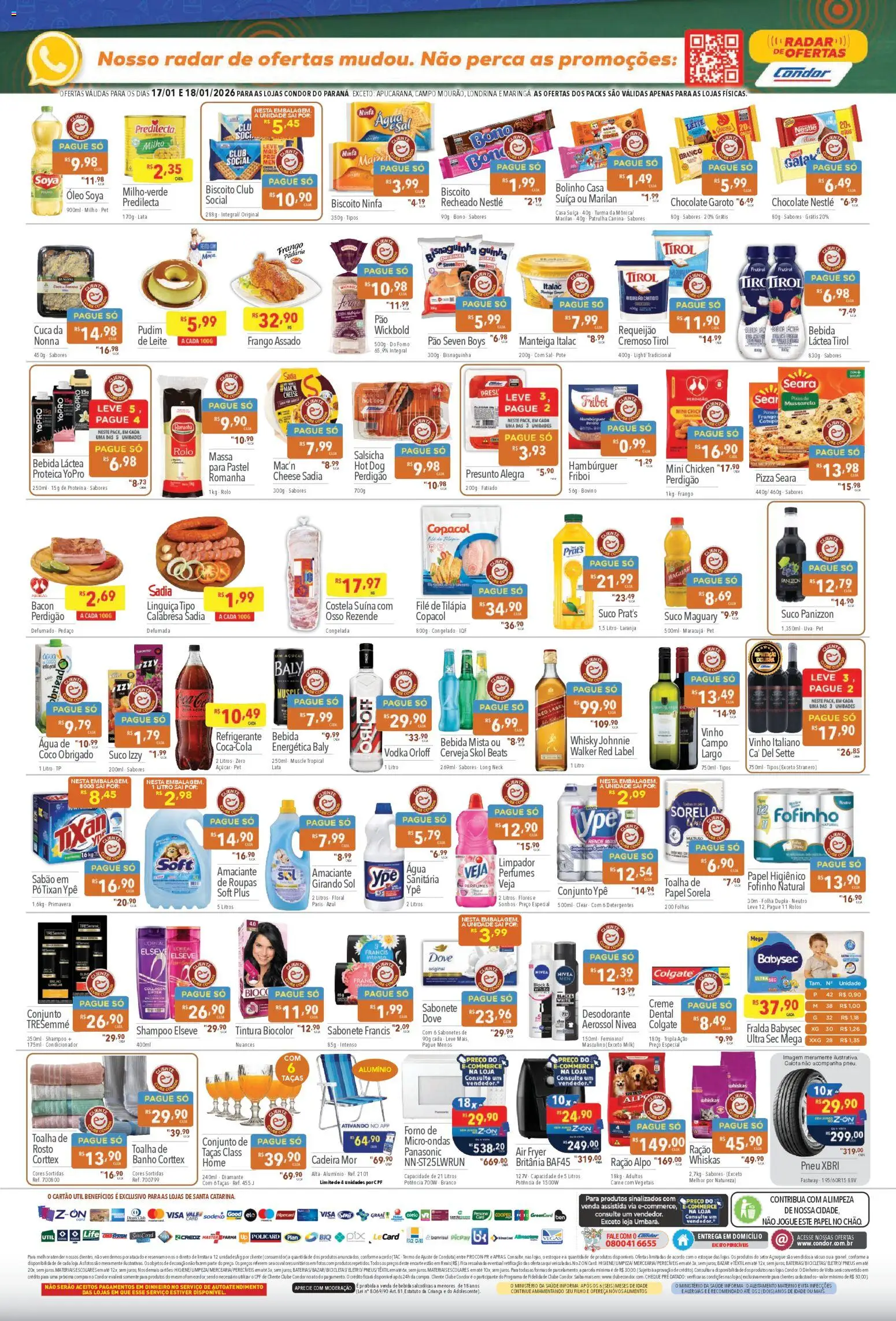 Supermercados Condor Folheto - válido de 17.01.2026 | Página: 2 | Produtos: Rolo, Taças, Flores, Microondas