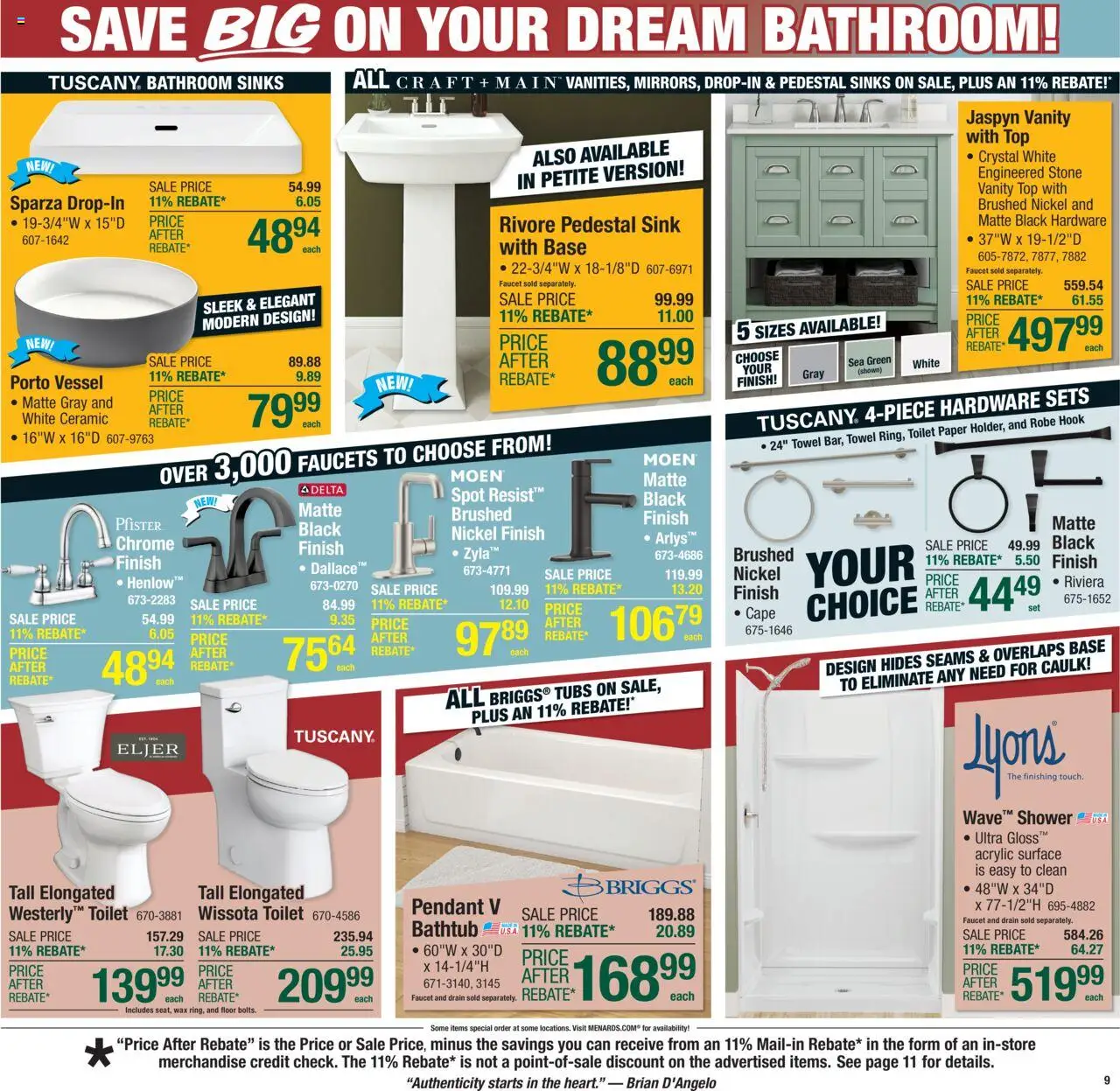 Menards Weekly Ad - valid from 02.10.2025 | Page: 13 | Products: Hook, Shower, Rice, Bathtub