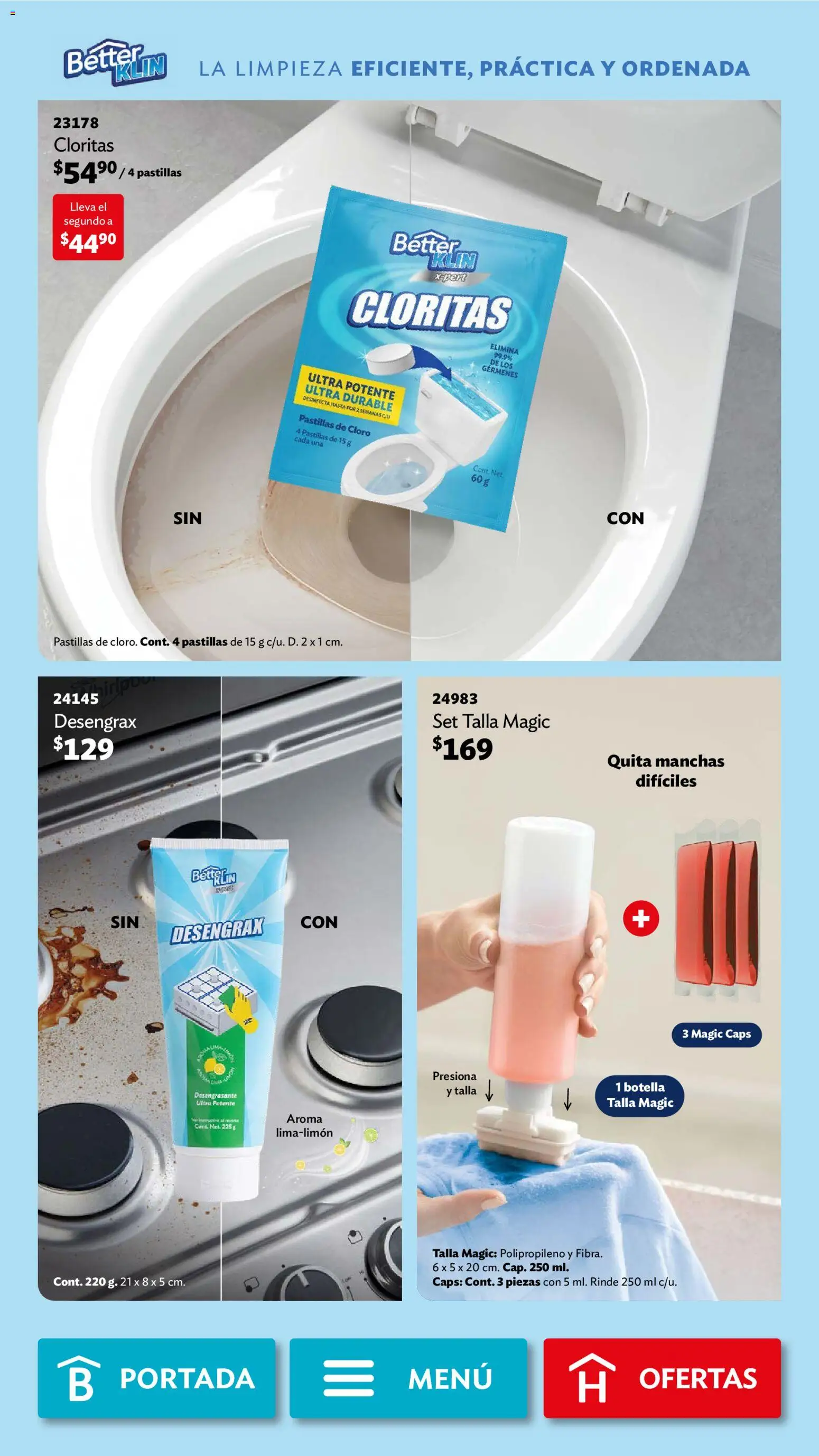 Nuevas ofertas de Betterware válidas en toda la República Mexicana desde el 03.11.2025. ¡Encuentra las mejores ofertas en Betterware campaña 11 2025! | Página: 111 | Productos: Desengrasante, Cloro, Botella