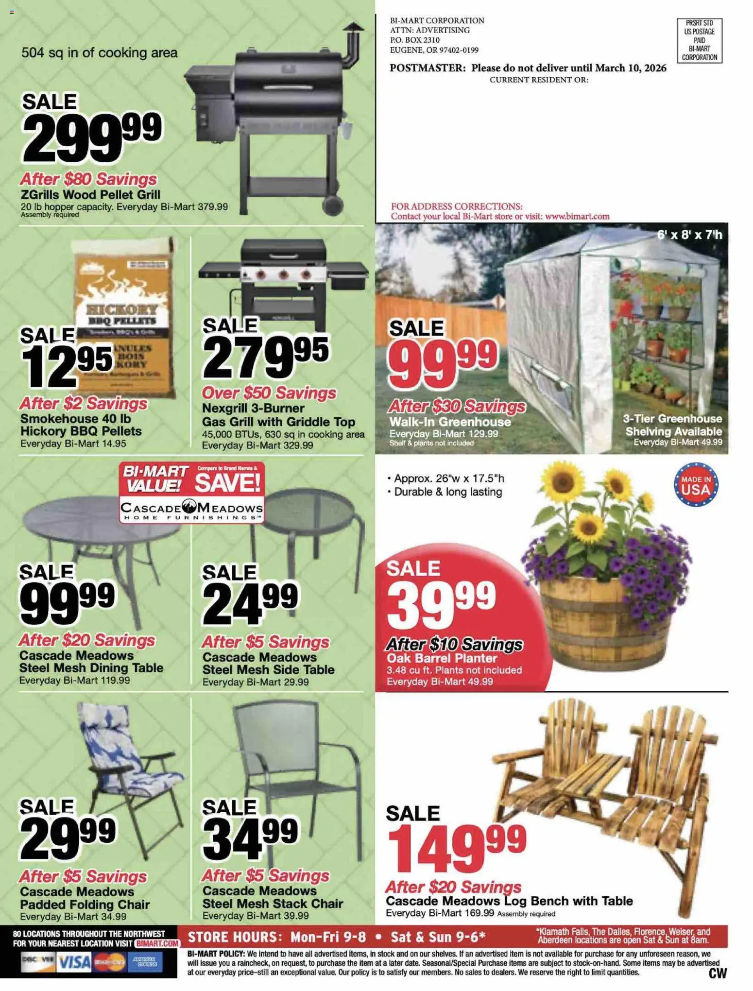 Bi-Mart Membership Savings Book - valid from 10.03.2026 | Page: 12 | Products: Shelf, Table, Chair, Griddle
