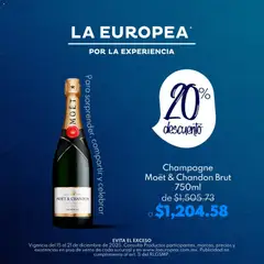 Vista previa de La Europea catálogo Champagne Moët & Chandon Brut, nuevo folleto de la tienda, válido en México a partir del 15.12.2025