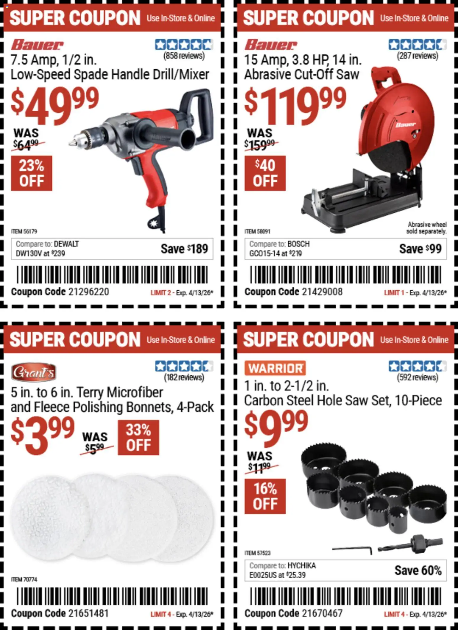 Harbor Freight Weekly Ad - valid from 23.03.2026 | Page: 5 | Products: Spade, Saw