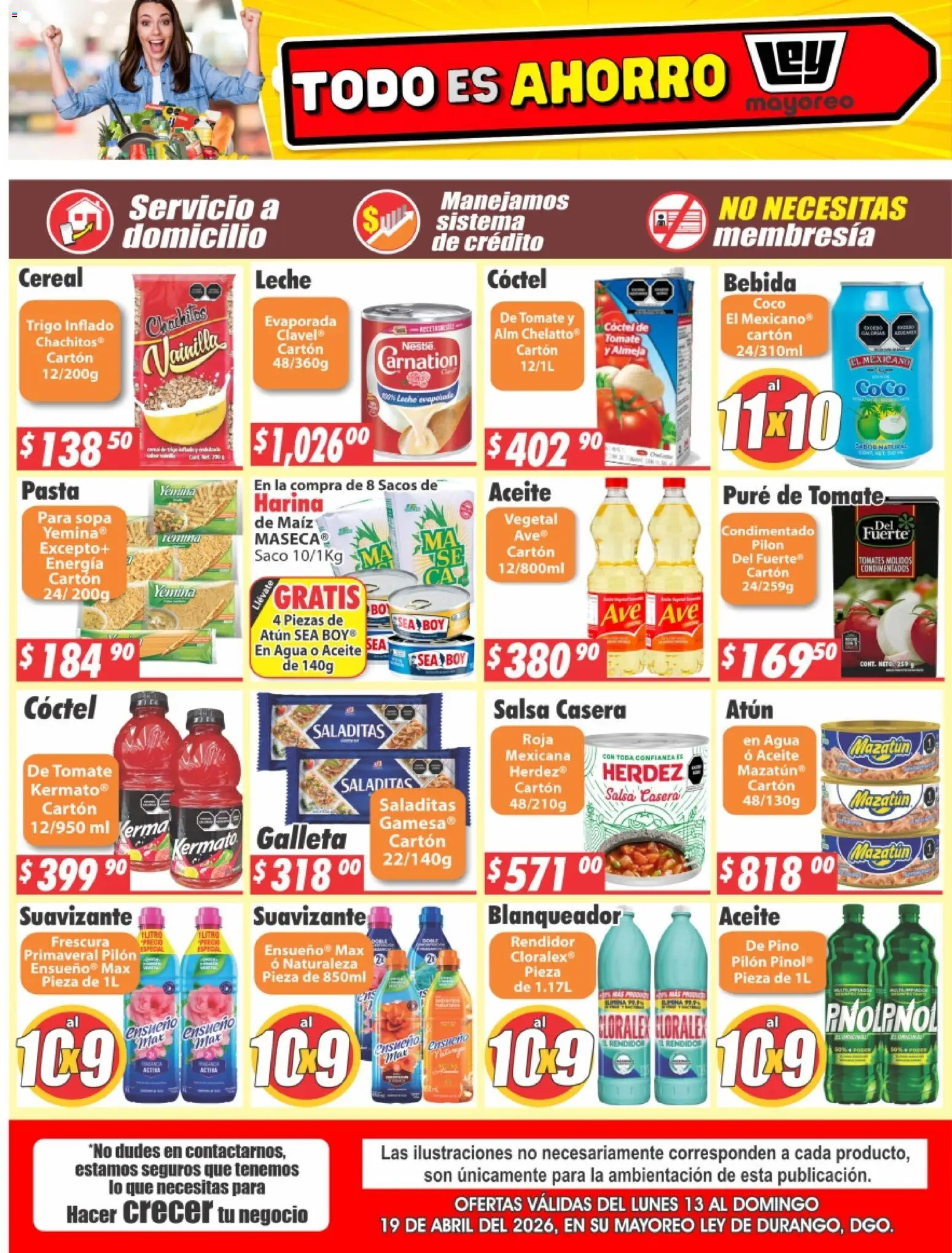 Nuevas ofertas de Casa Ley válidas en toda la República Mexicana desde el 13.04.2026. ¡Encuentra las mejores ofertas en Casa Ley folleto! | Página: 2 | Productos: Atún, Tomate, Leche, Suavizante