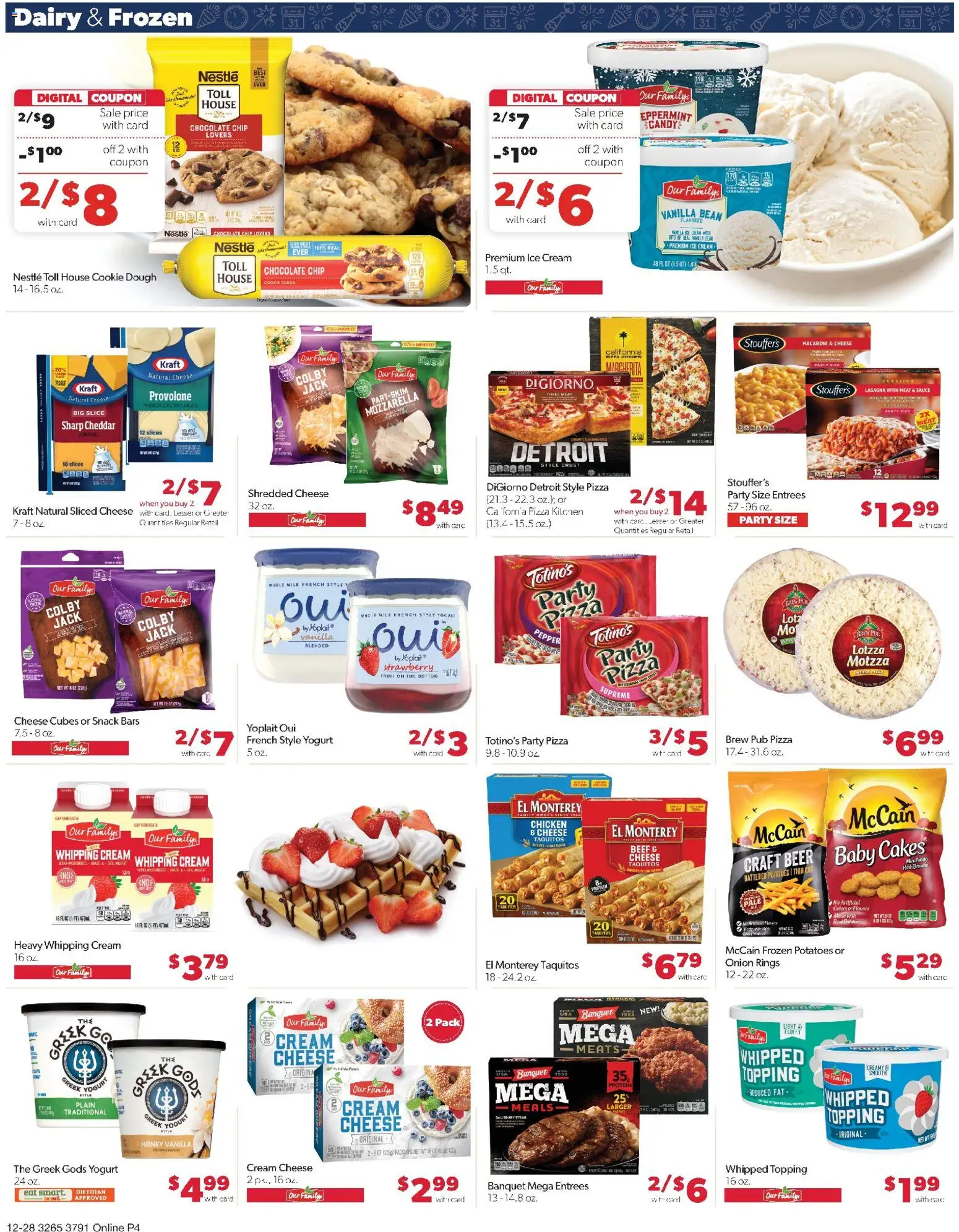 Family Fare Weekly Ad - IA - valid from 28.12.2025 | Page: 9 | Products: Cheese, Yogurt, Cream, Potatoes