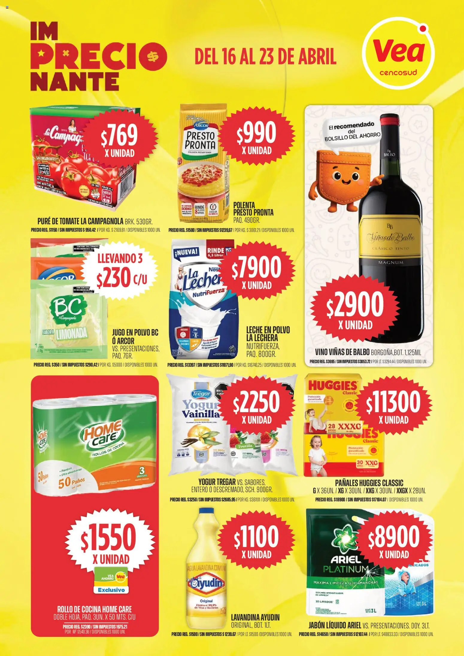 Vea ofertas │ válido desde el 16.04.2026 | Página: 2 | Productos: Polvo, Jabón, Leche, Vino