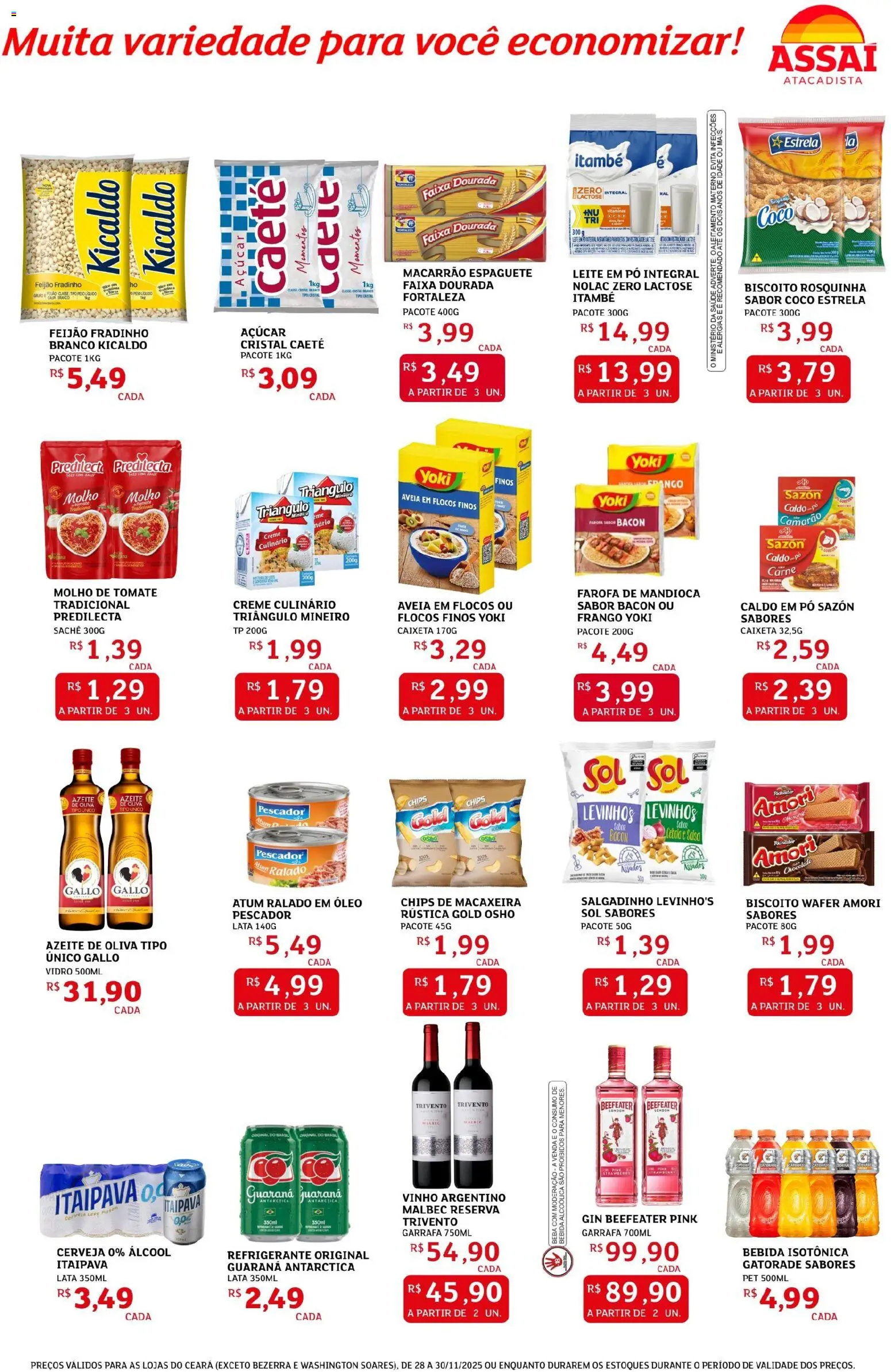 Assaí Atacadista Folheto - válido de 28.11.2025 | Página: 2 | Produtos: Gatorade, Chocolate, Cerveja, Bebida