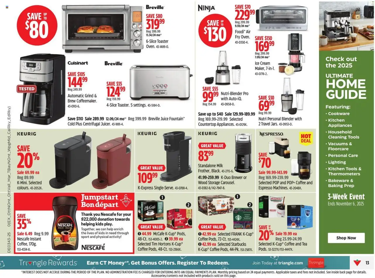 Canadian Tire flyer valid from 17.10.2025 | Page: 22 | Products: Cream, Ice cream, Milk, Coffee