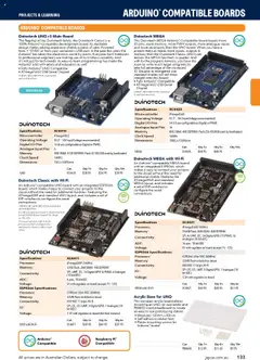 Preview of Jaycar Engineering & Scientific Catalogue 2025/2026  - valid from 09.07.2025 | Page: 133 | Products: Raspberry, Clock, Digital, Usb