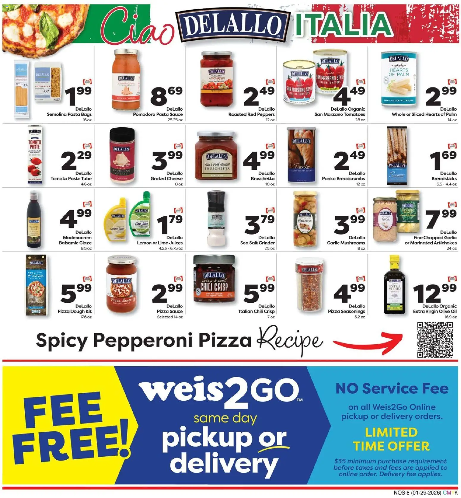 Weis Natural Living - valid from 29.01.2026 | Page: 8 | Products: Mushrooms, Pizza, Pasta, Lemon