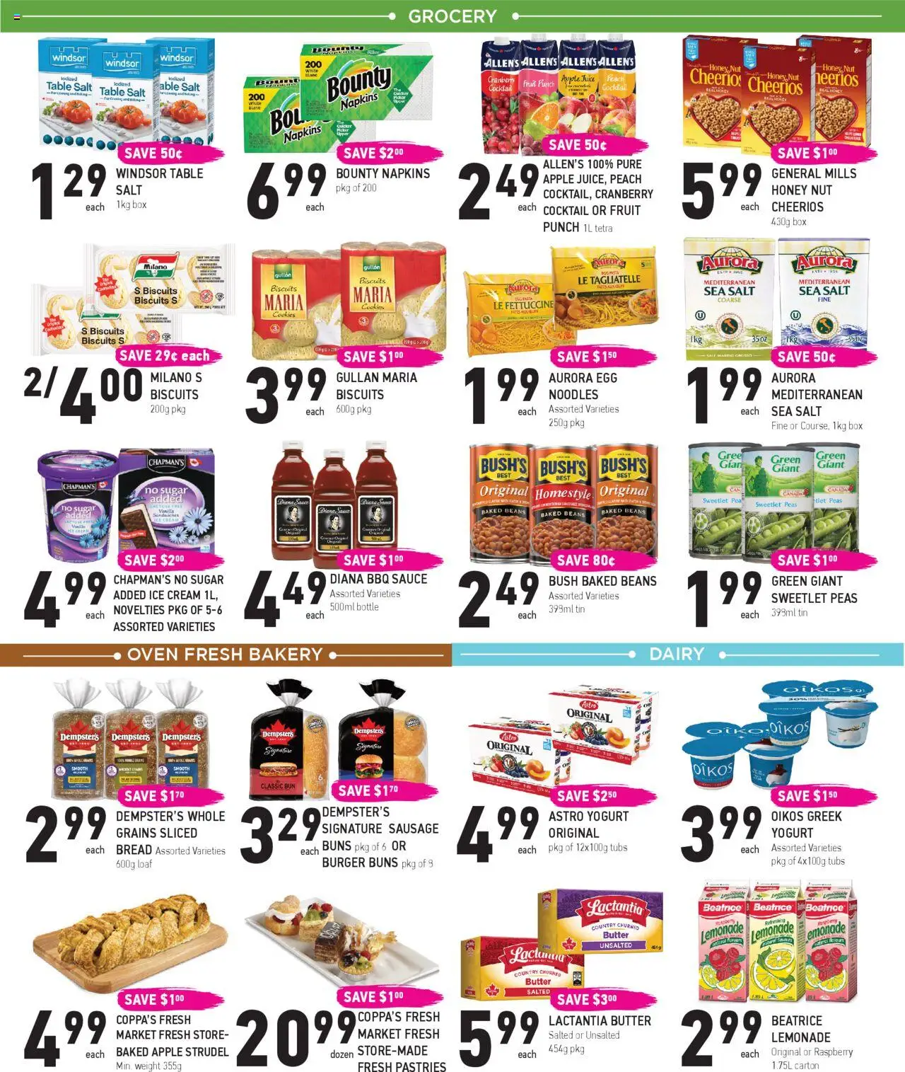 Coppas Fresh Market flyer valid from 14.08.2025 | Page: 3 | Products: Cream, Table, Yogurt, Bread