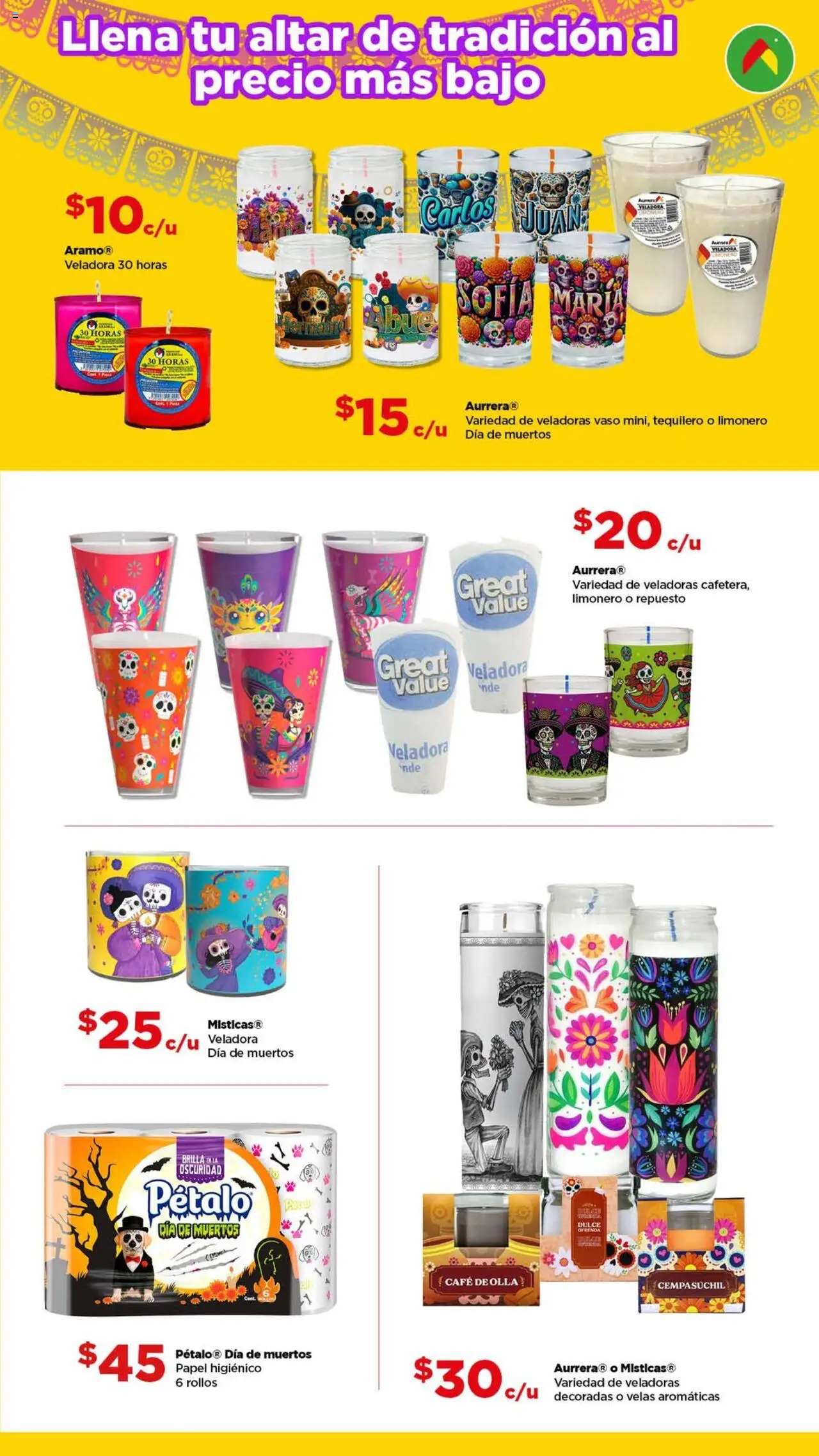 Nuevas ofertas de Bodega Aurrerá válidas en toda la República Mexicana desde el 14.10.2025. ¡Encuentra las mejores ofertas en Bodega Aurrerá folleto Día de Muertos! | Página: 2 | Productos: Café, Papel higiénico, Olla
