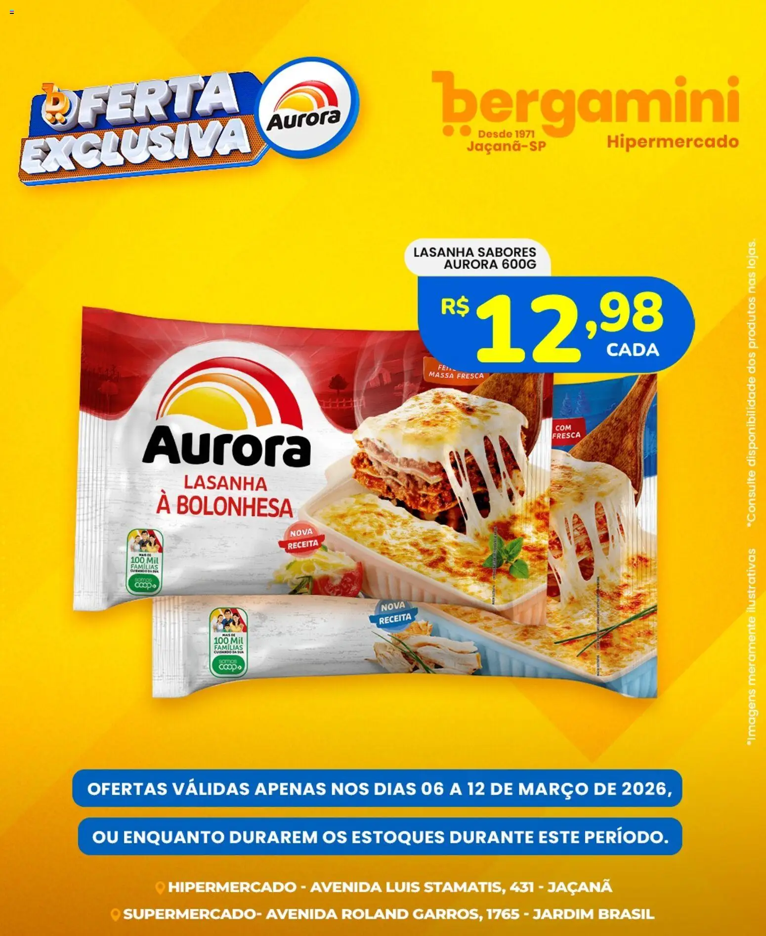 Supermercado Bergamini Folheto - válido de 06.03.2026 | Página: 3 | Produtos: Massa, Lasanha