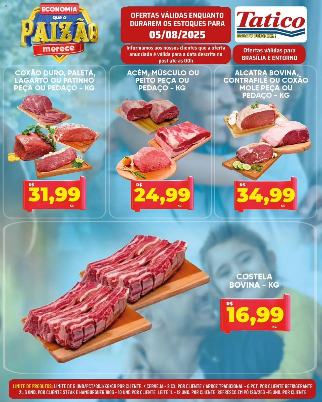 Tatico Folheto - válido de 05.08.2025 | Página: 8 | Produtos: Alcatra, Arroz, Hambúrguer, Refrigerante