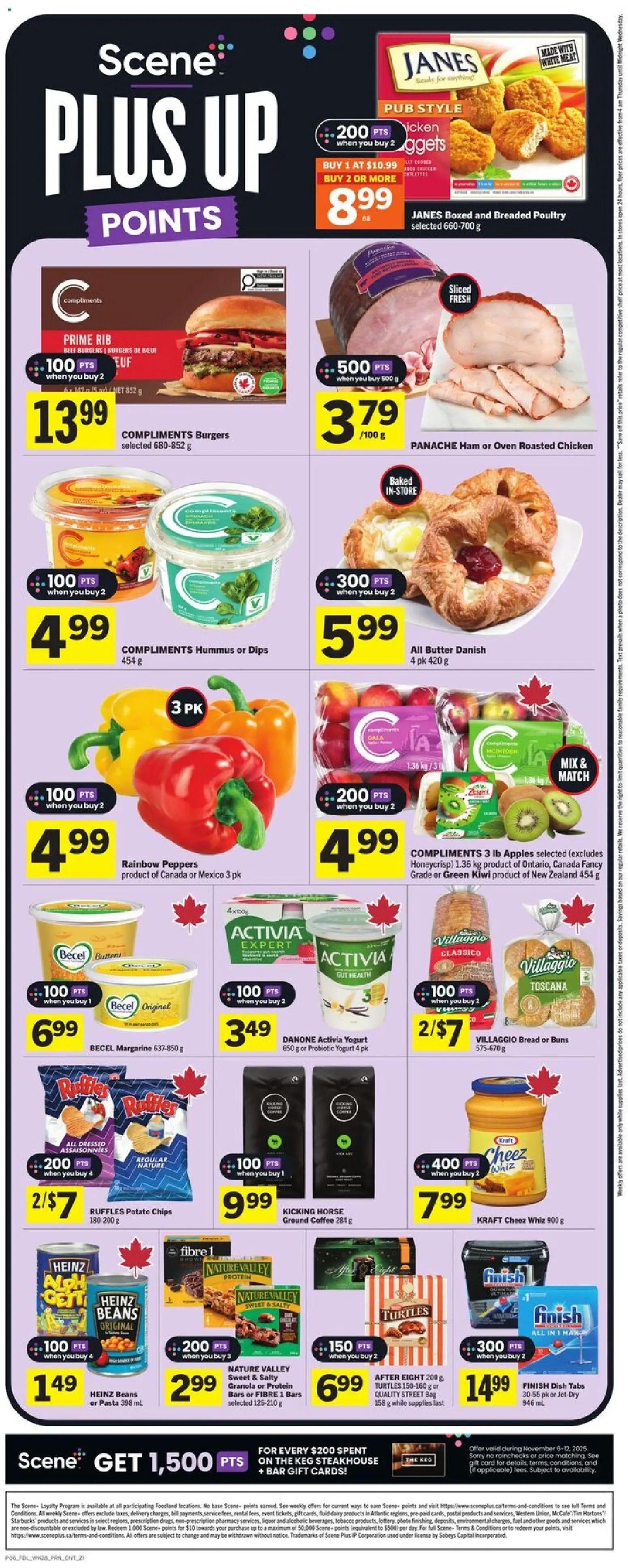 Foodland flyer valid from 06.11.2025 | Page: 2 | Products: Kiwi, Oven, Bread, Apples