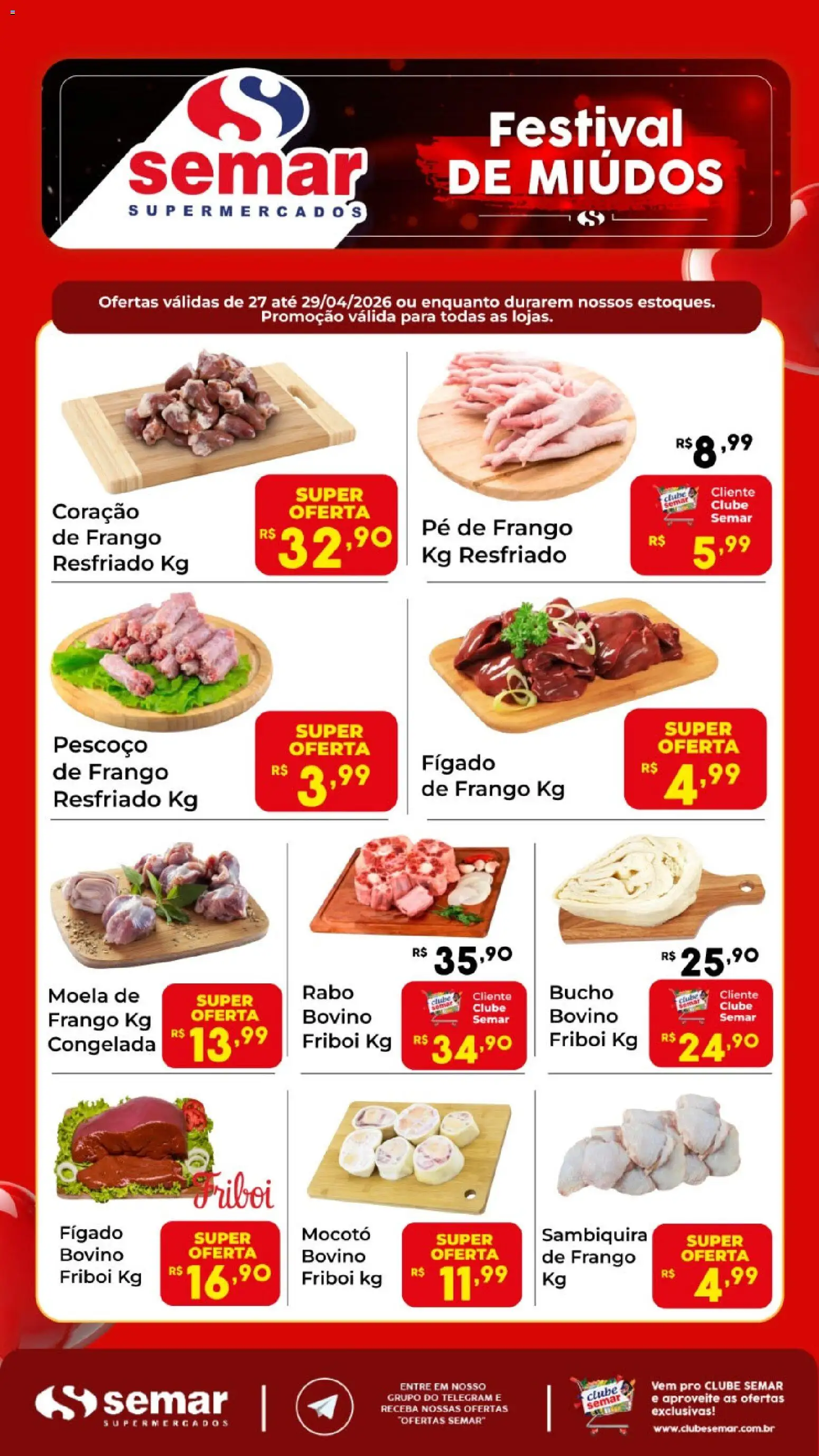 Semar Supermercado Folheto - válido de 27.04.2026 | Página: 1 | Produtos: Moela, Frango