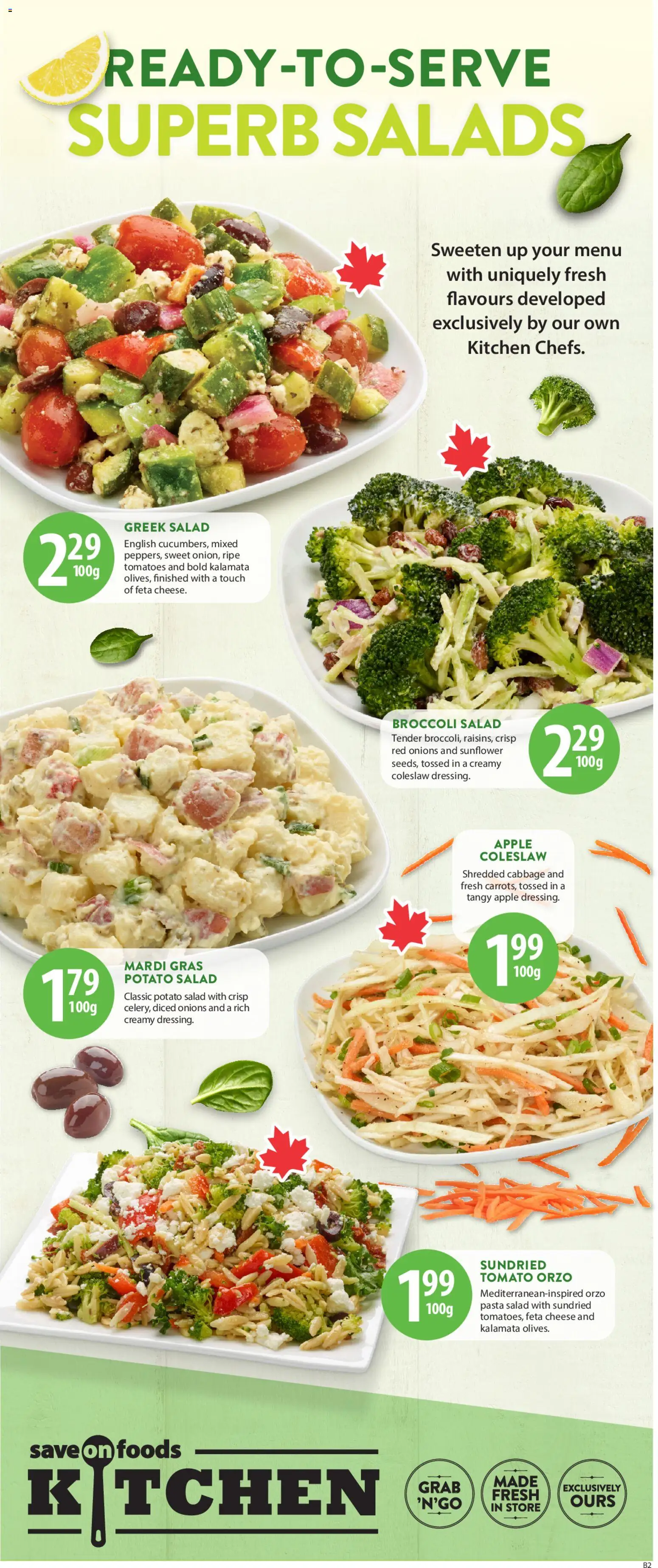 Save on foods flyer valid from 05.03.2026 | Page: 10 | Products: Pasta, Salad, Cheese, Tomatoes