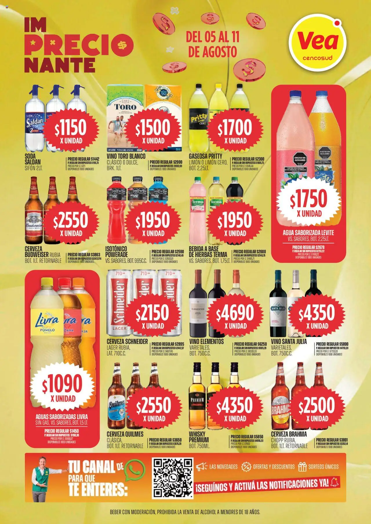 Vea - Oferta imPRECIOnante - Córdoba │ válido desde el 05.08.2025 | Página: 6 | Productos: Whisky, Limón, Agua saborizada, Té