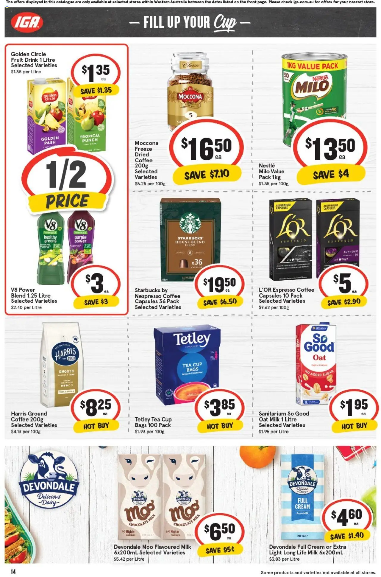 IGA catalogue - valid from 08.10.2025 | Page: 17 | Products: Milk, Coffee, Tea, Greens
